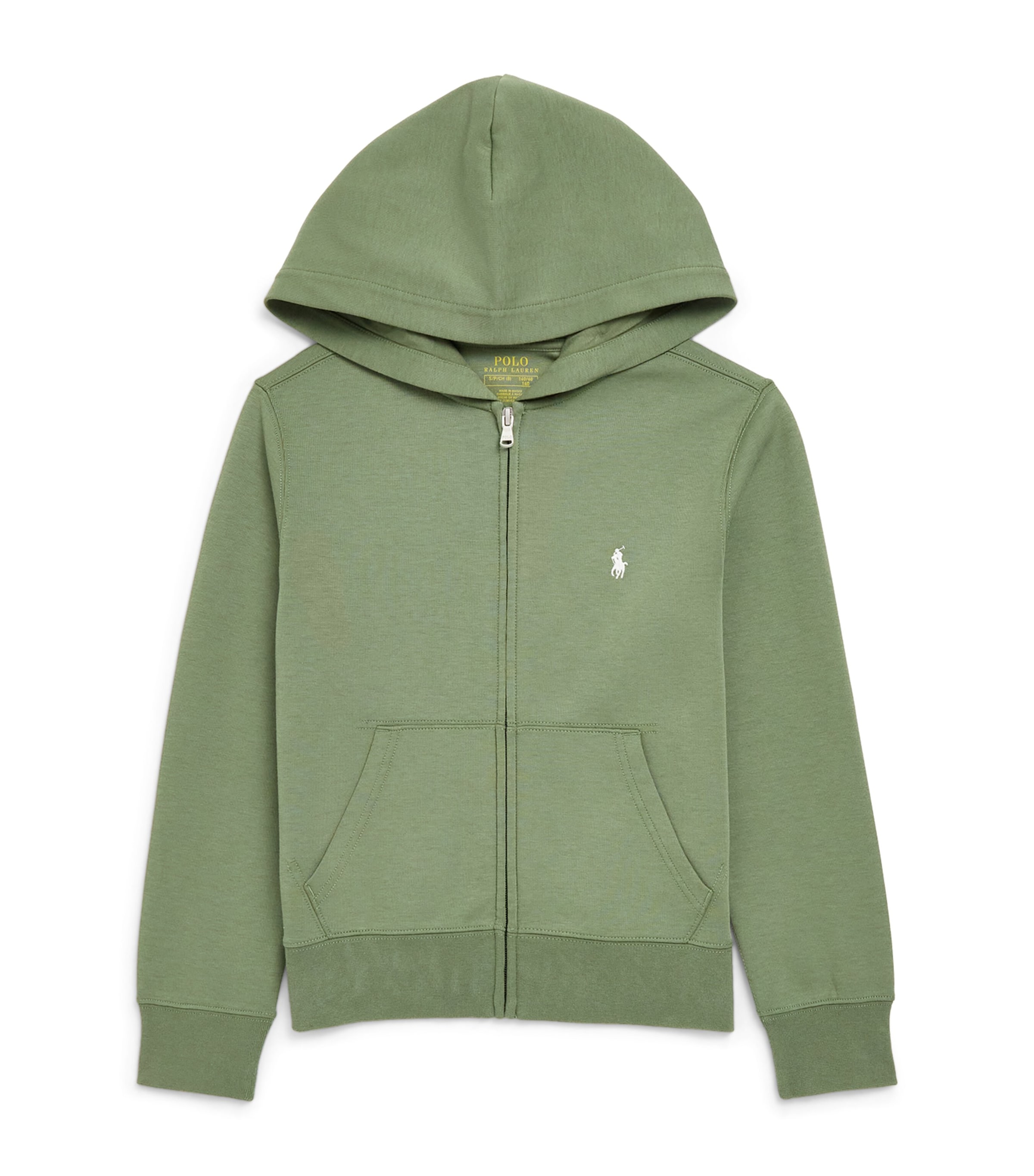 Ralph Lauren Kids Double-Knit Zip-Up Hoodie (6-14 Years) Cargo Green