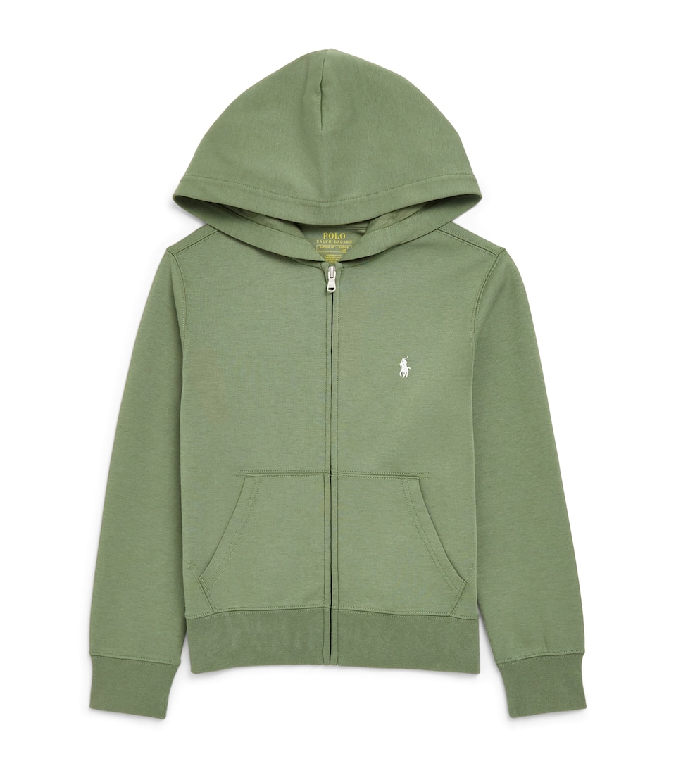 Ralph Lauren Kids Double-Knit Zip-Up Hoodie (6-14 Years) Cargo Green