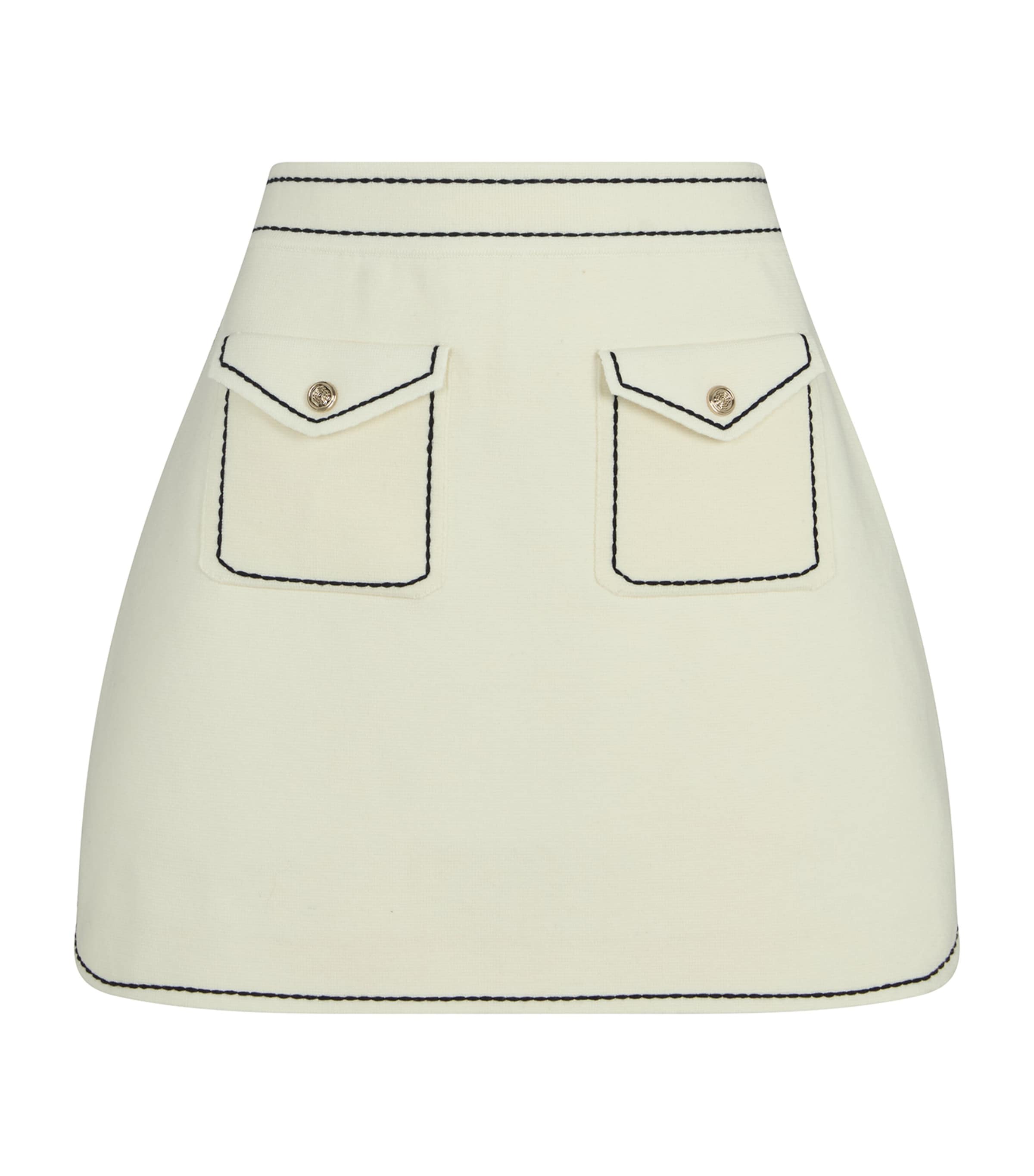 Knitted Pocket-Detail Mini Skirt