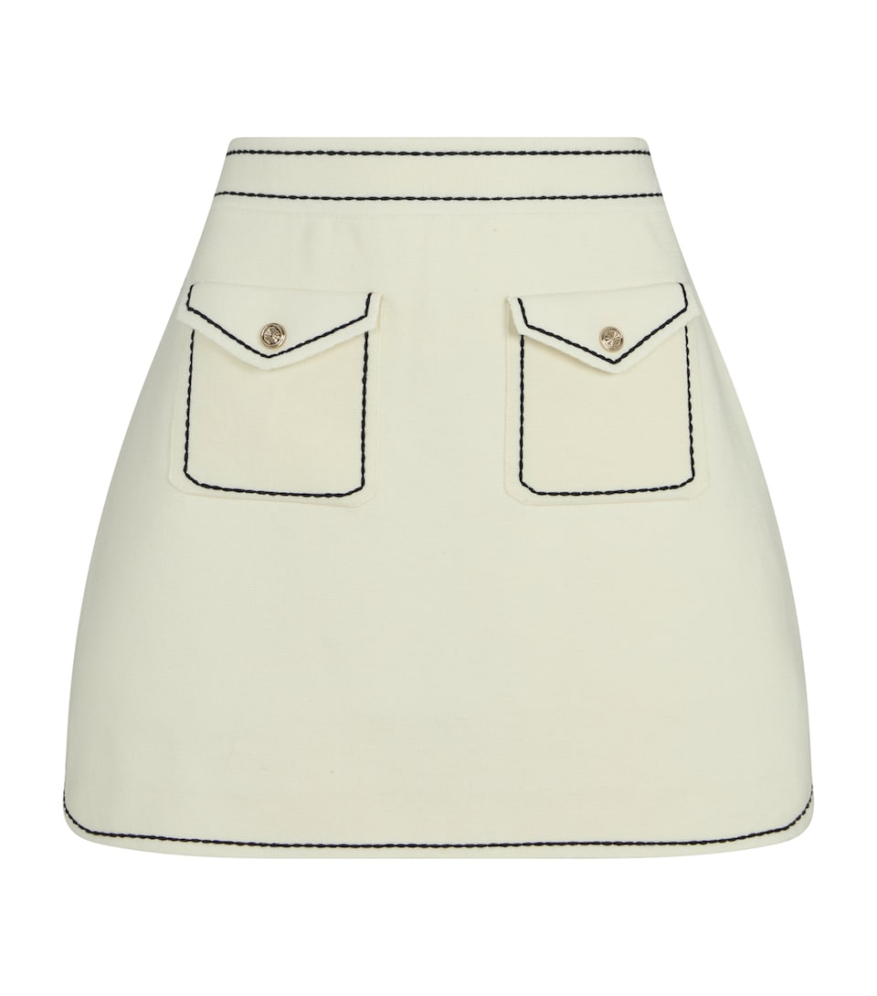 Knitted Pocket-Detail Mini Skirt