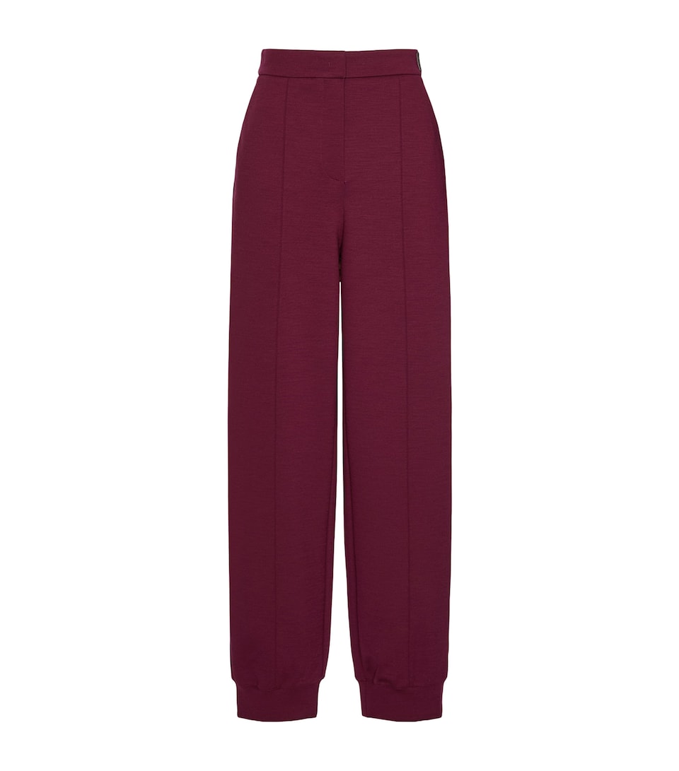 Max Mara Womens Cuffed Pintuck Trousers Wine Coloured