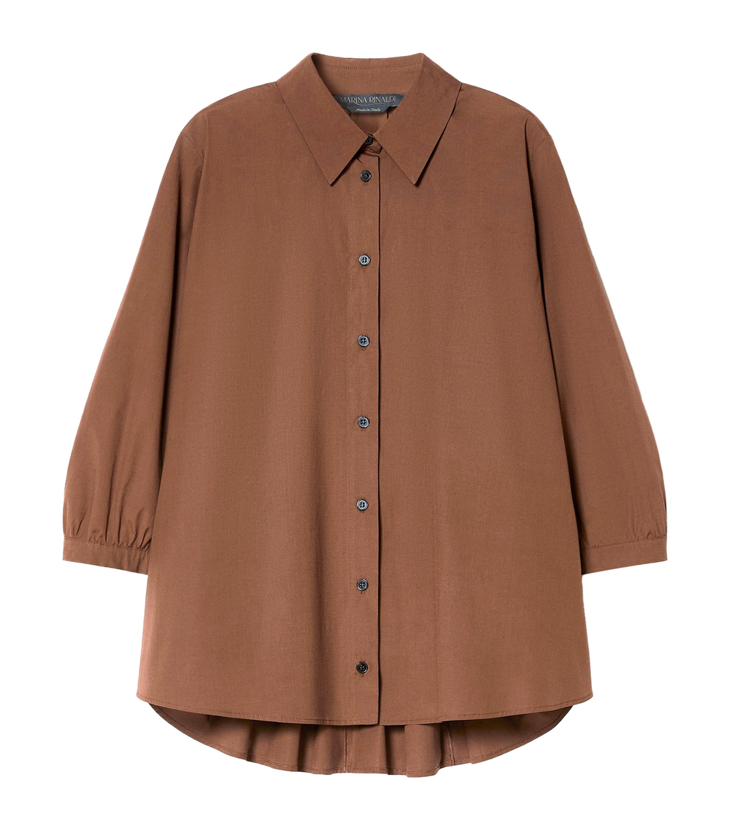 Marina Rinaldi Womens Cotton Tunic Shirt Cocoa