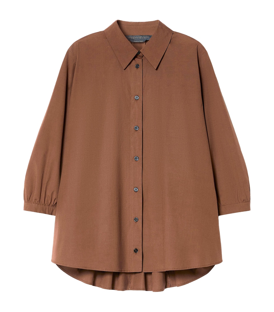 Marina Rinaldi Womens Cotton Tunic Shirt Cocoa
