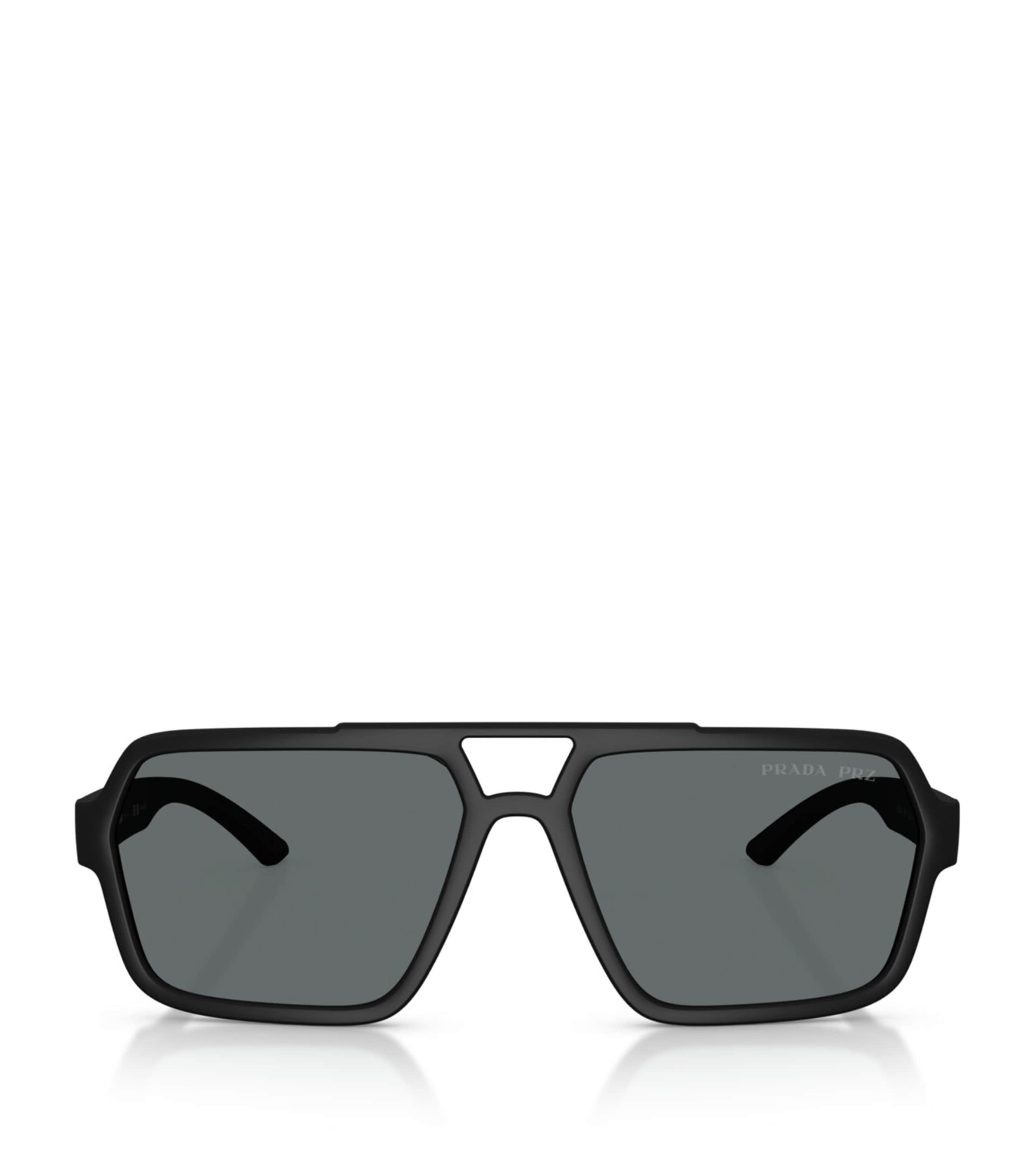 Prada Linea Rossa Injected PRA06S Aviator Sunglasses Black