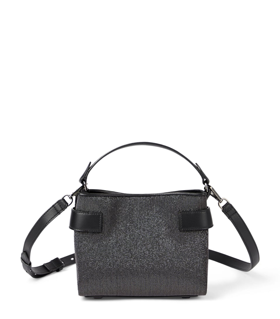 Brunello Cucinelli Small Monili Essence Top-Handle Bag Black
