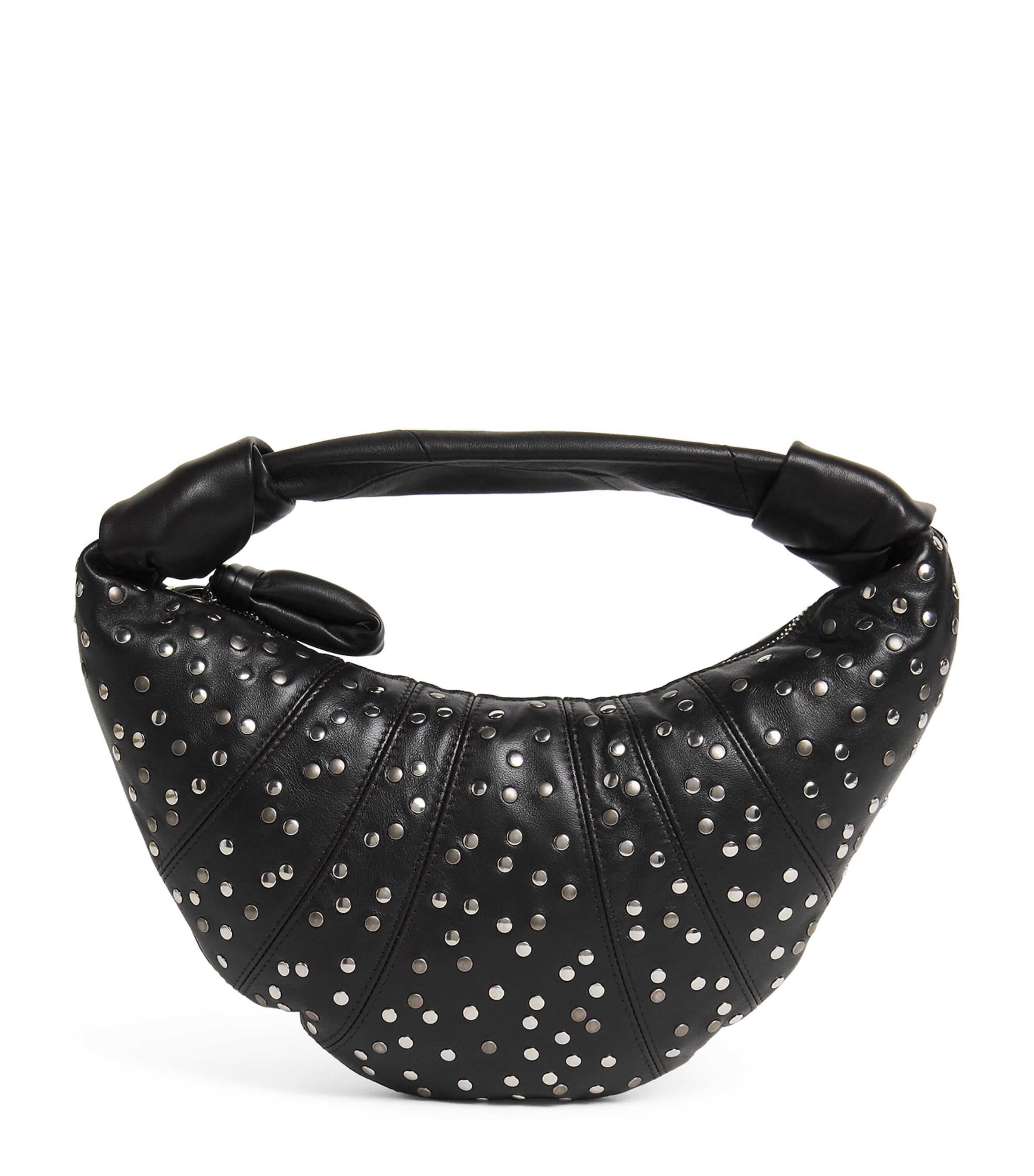 Lemaire Mini Leather Fortune Croissant Shoulder Bag Dark Chocolate