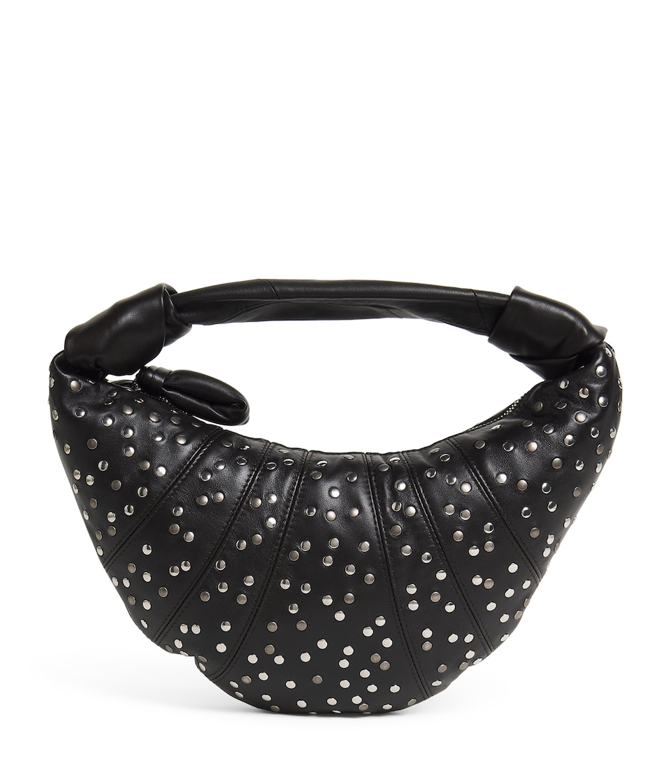 Lemaire Mini Leather Fortune Croissant Shoulder Bag Dark Chocolate