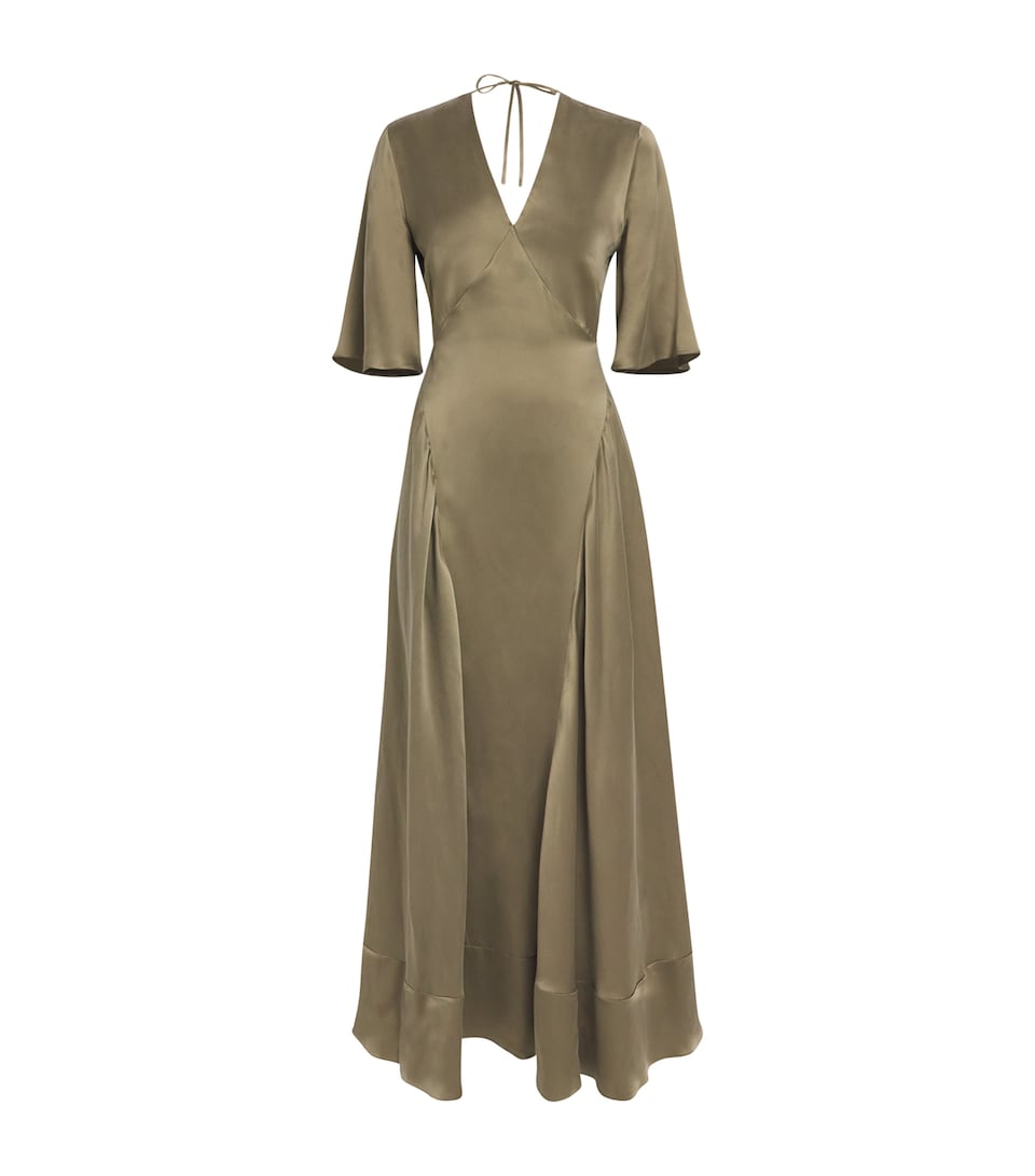 Silk Open-Back Maxi Dress