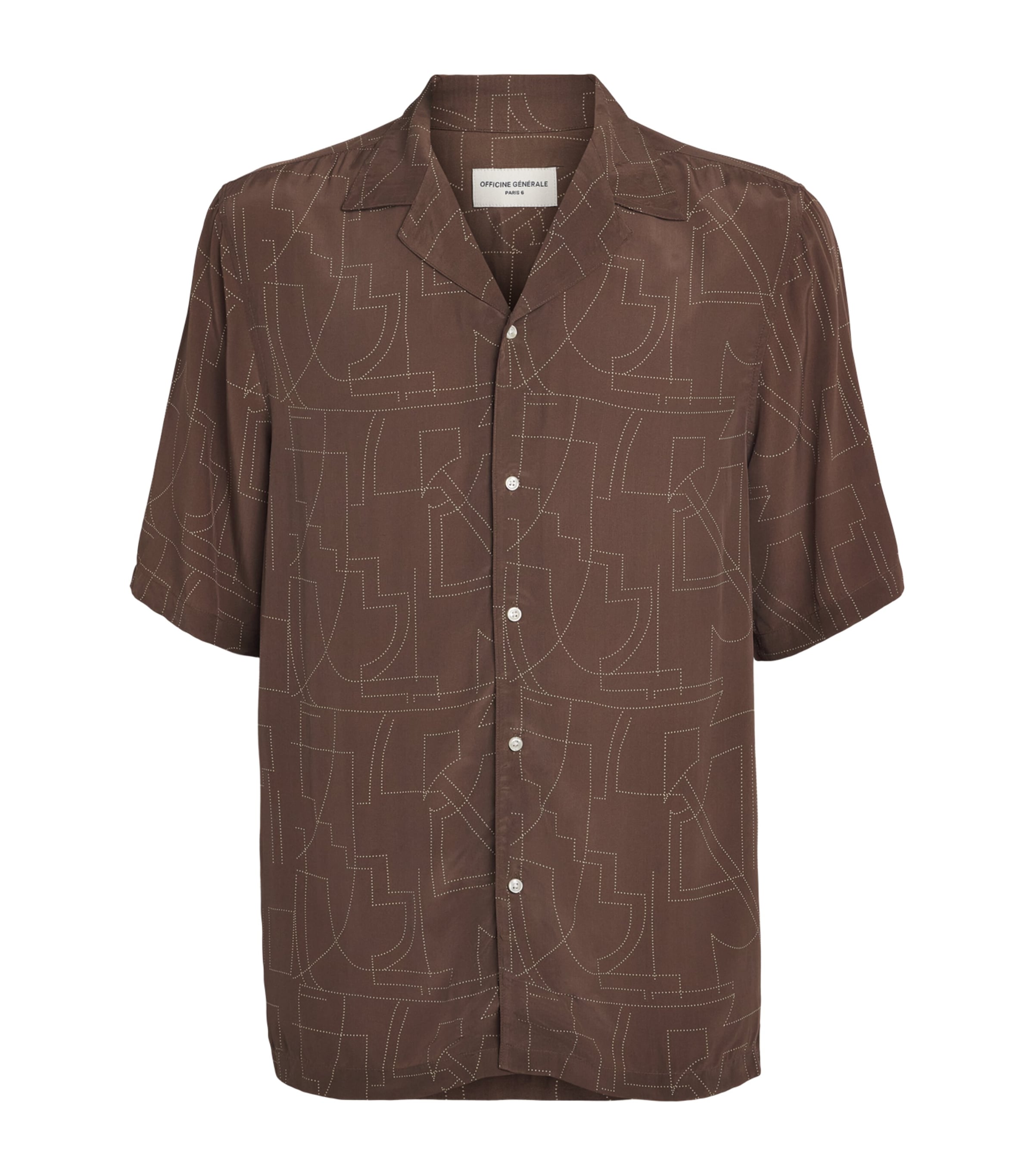 Officine Generale Mens Dotted Eren Shirt Coco/cream