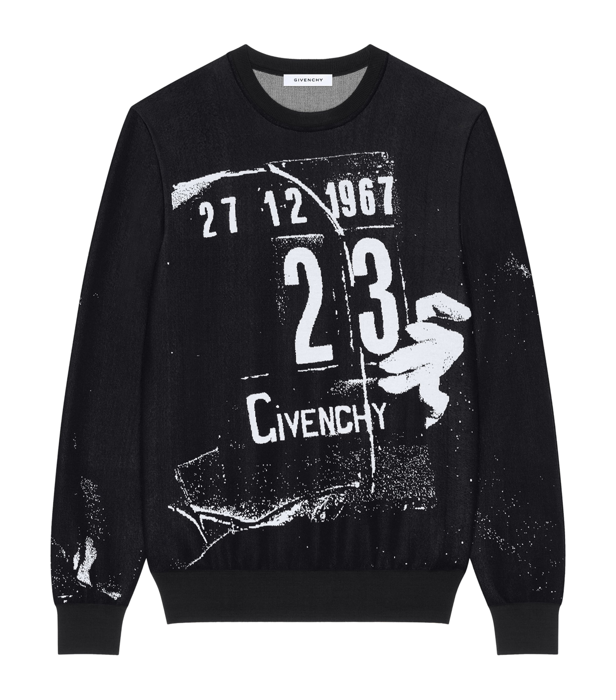 Givenchy Mens Clapperboard Jacquard Sweater Black