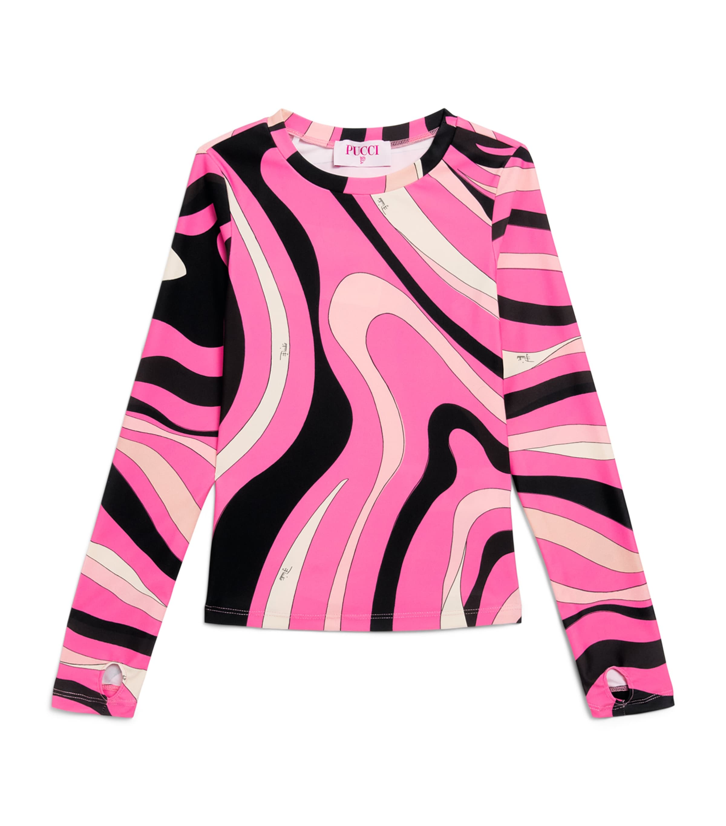 PUCCI Junior Printed Long-Sleeve T-Shirt (4-14 Years) Rosa/marrone