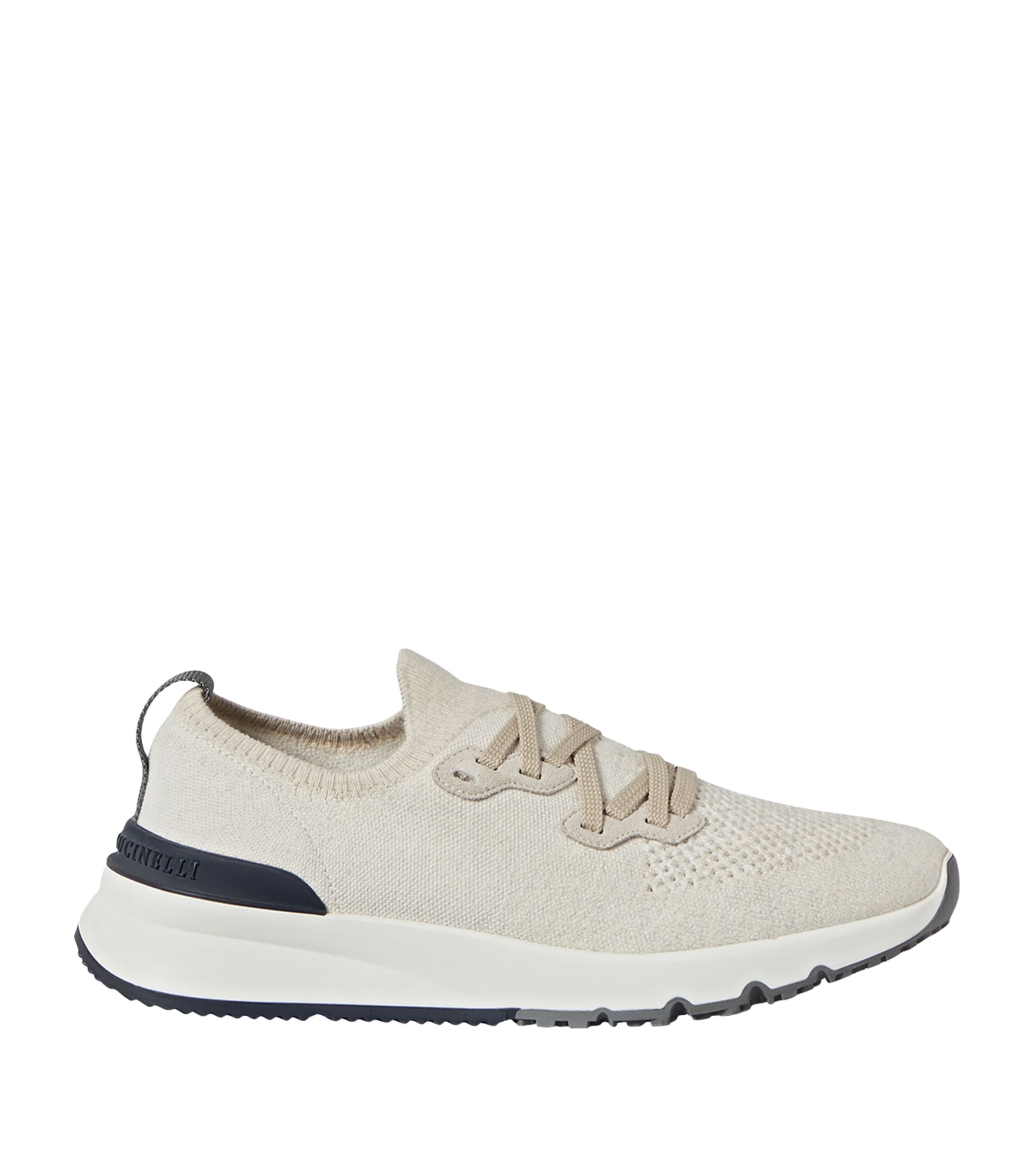 Brunello Cucinelli Cotton-Blend Chiné-Knit Sneakers