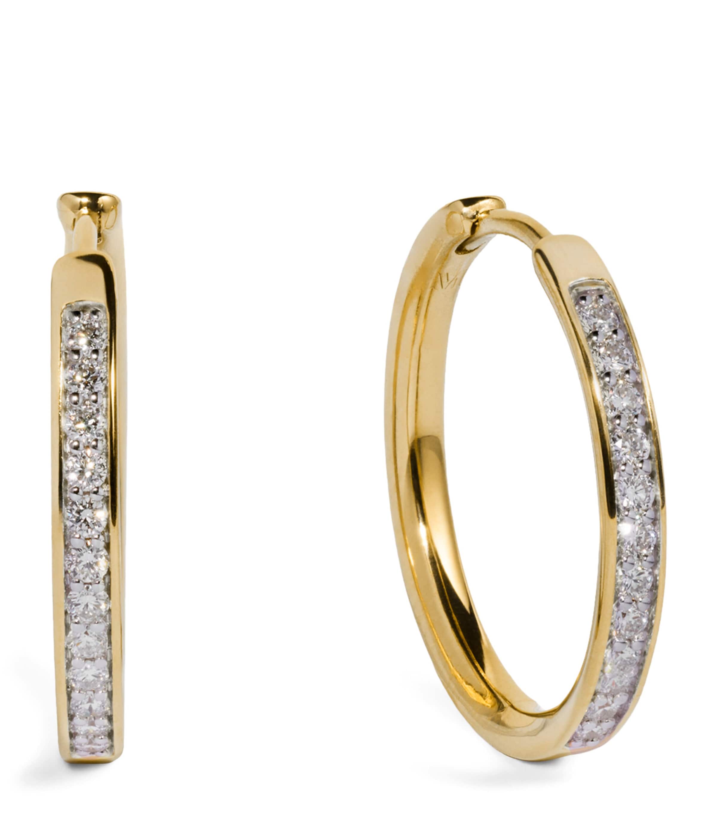 Monica Vinader Small Gold Vermeil and Diamond Hoop Earrings Gold