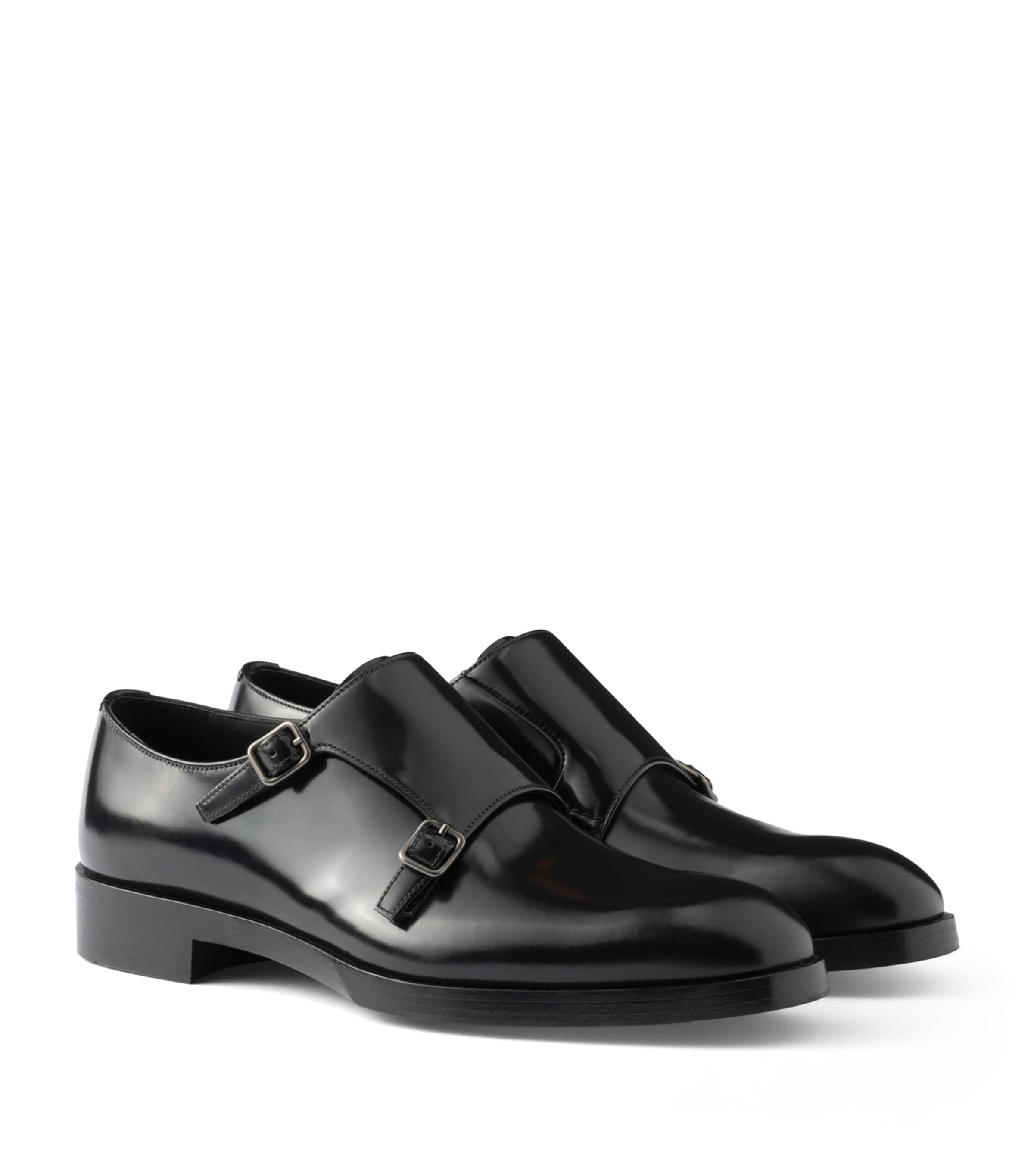 Prada Leather Double Monk Shoes