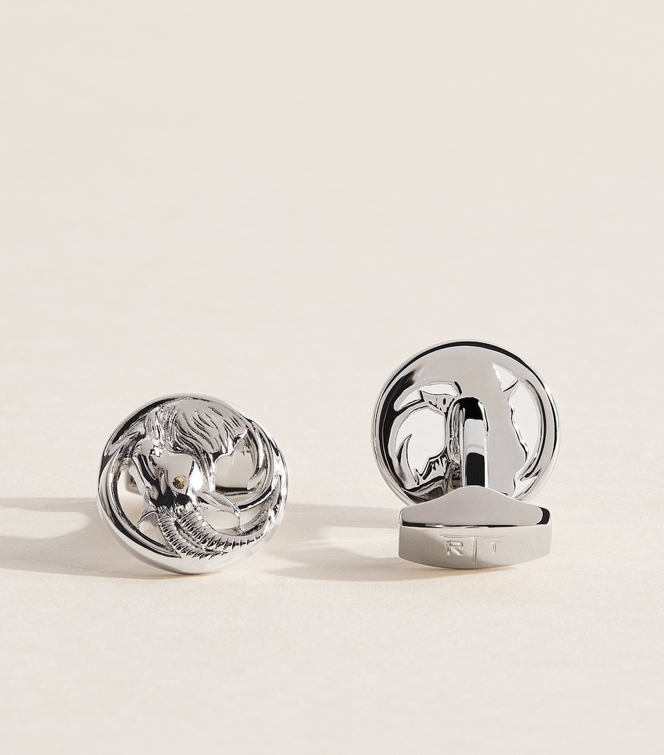 Tateossian Swarovski Crystal-Detail Auspicious Goat Cufflinks Orange