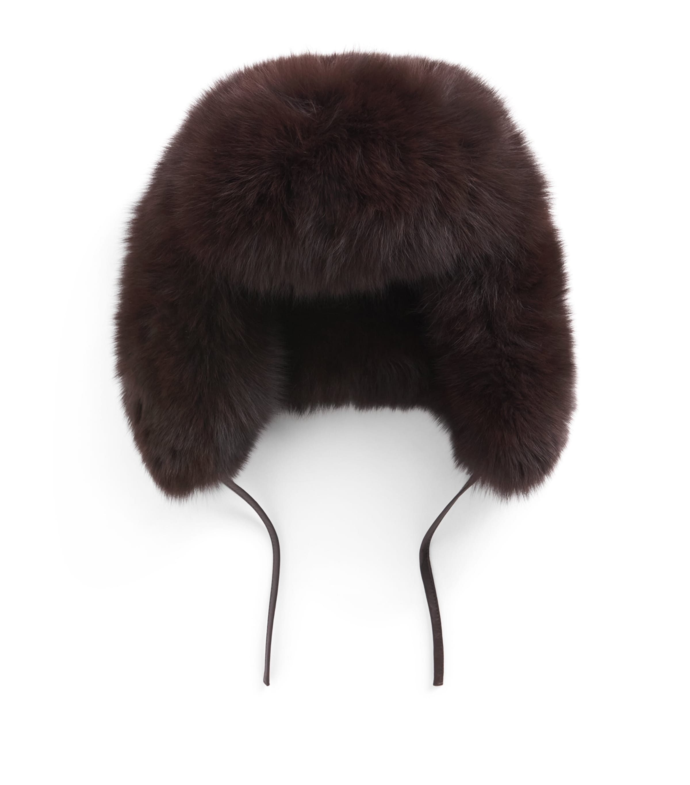Yves Salomon Fox Fur Drawstring Chapka Hat