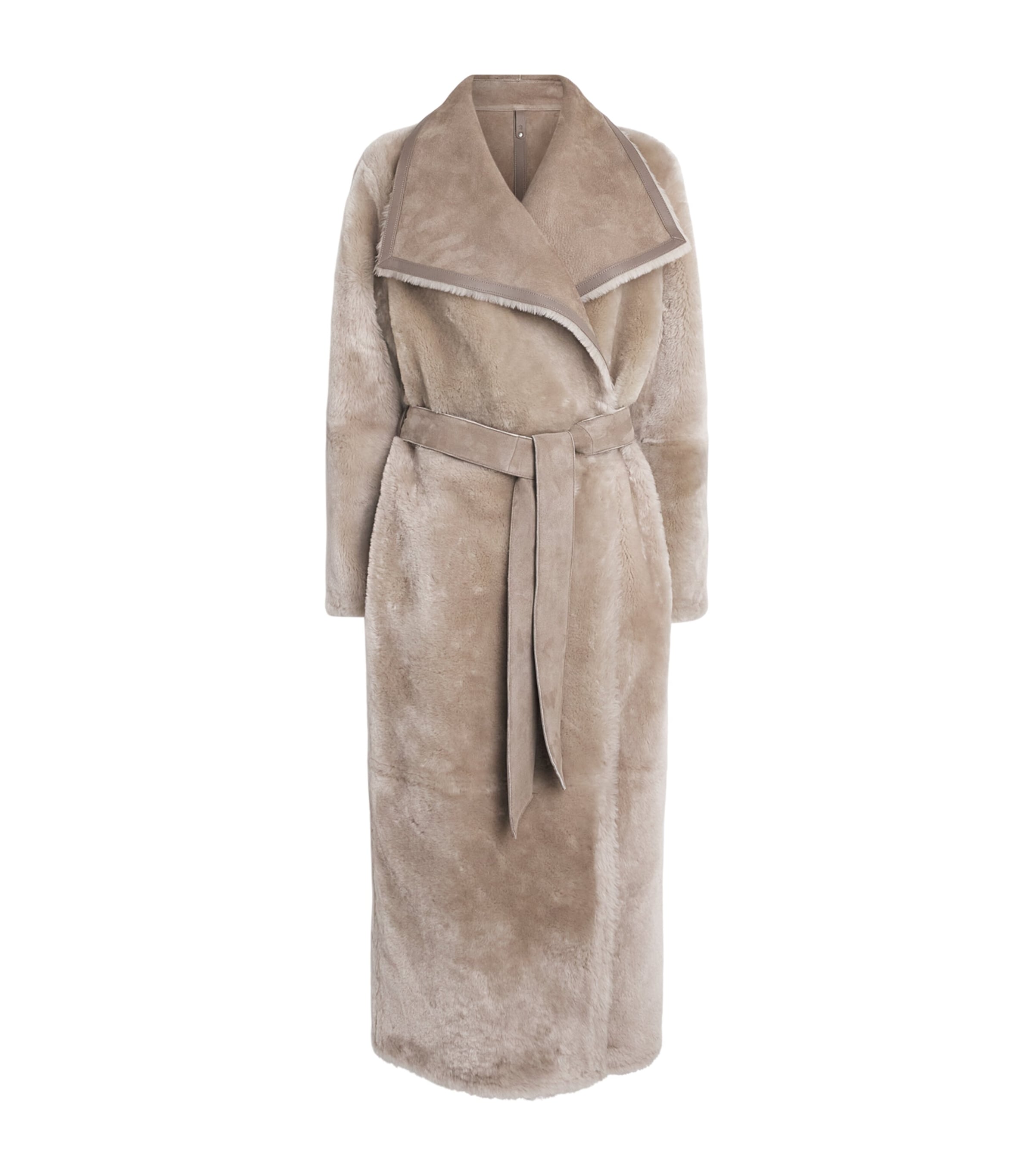 Mackage Womens Shearling-Suede Reversible Marian Coat Truffle Taupe