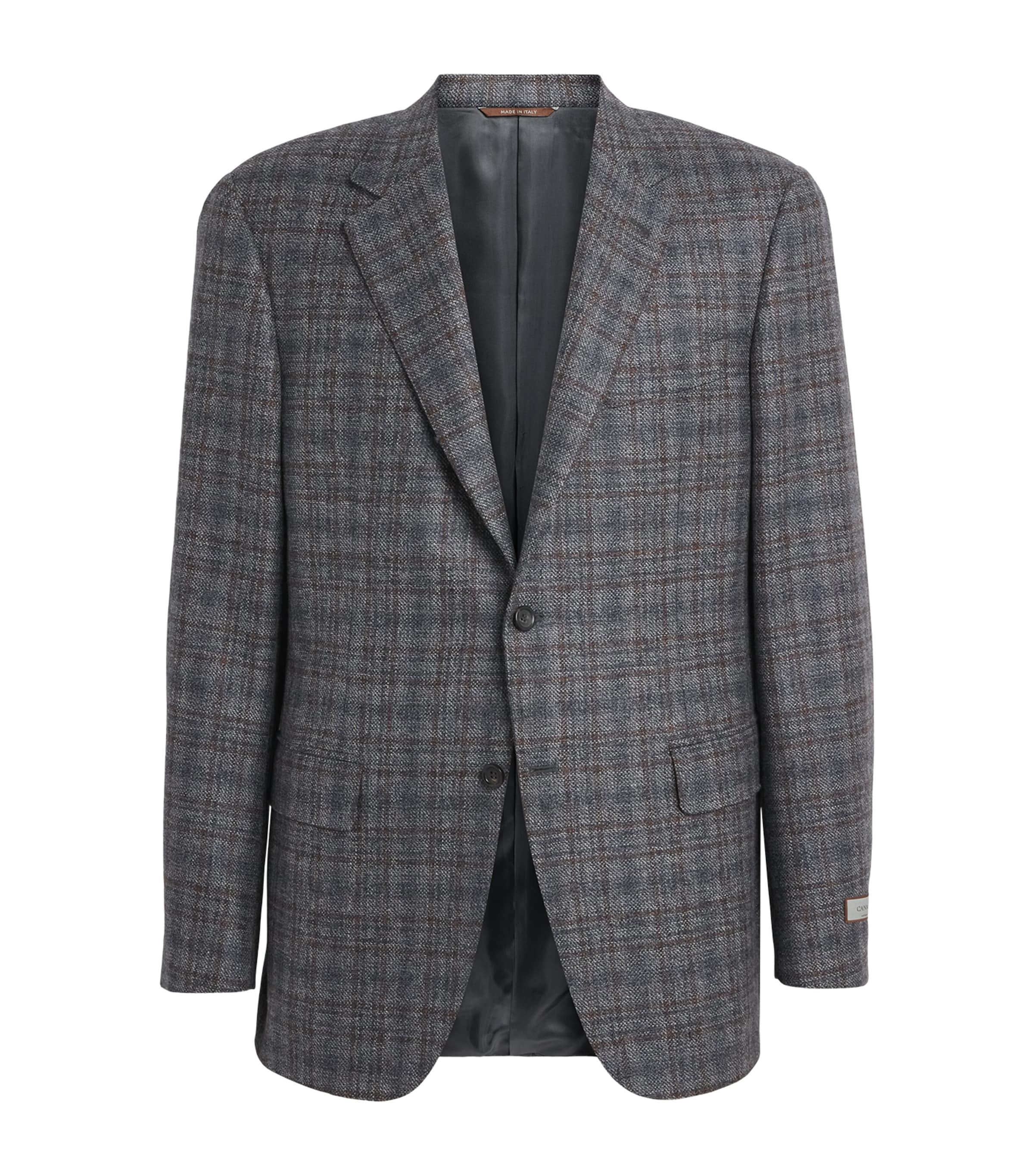 Canali Mens Wool Check Blazer Multi