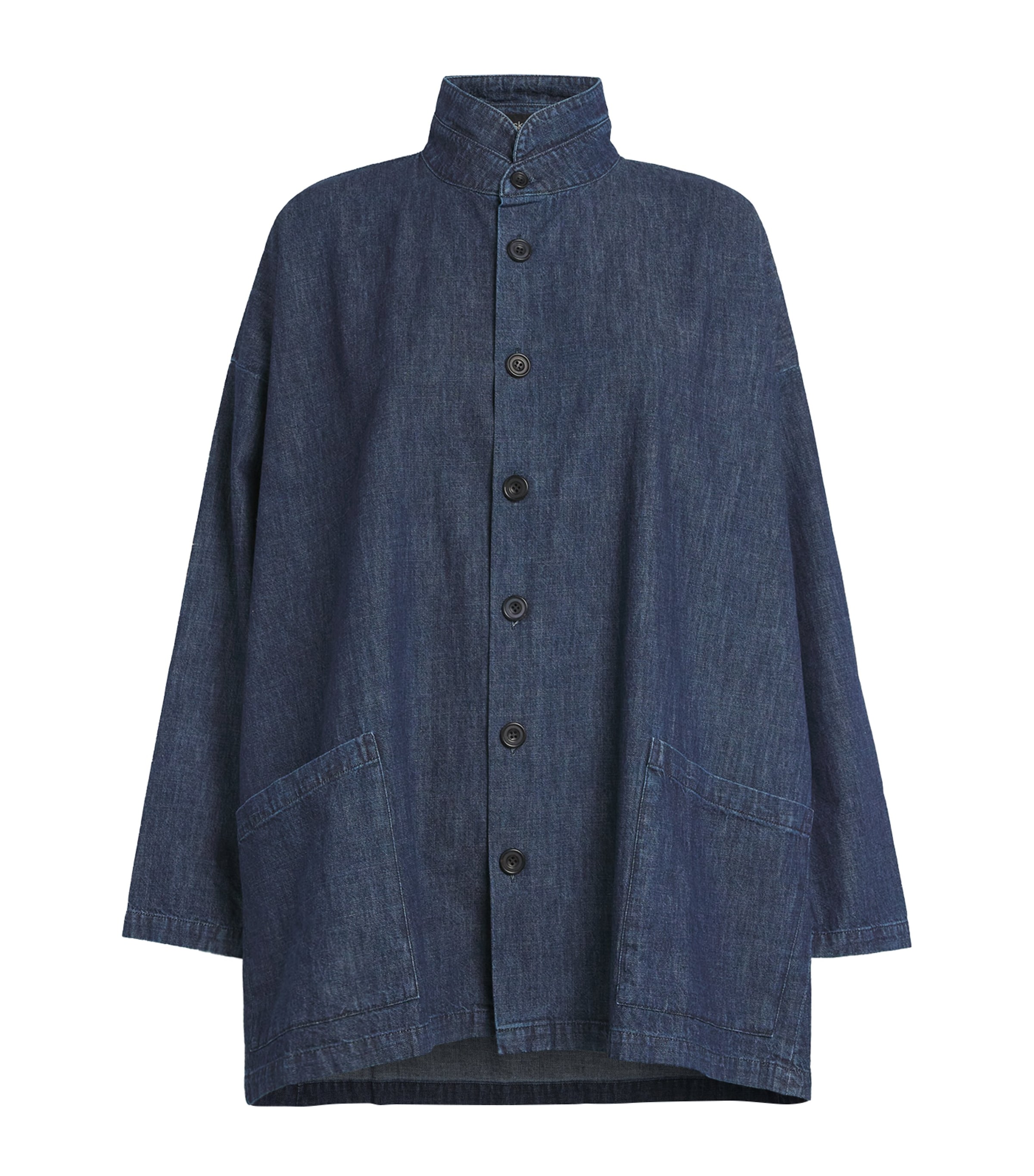 Denim Double Stand-Collar Shirt