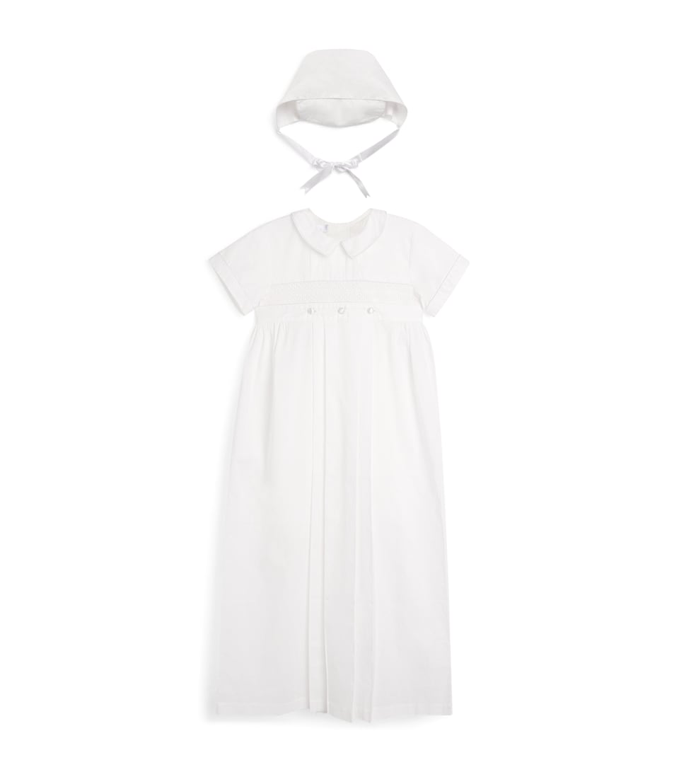 Pima Cotton Ceremonial Gown and Hat Set (0-24 Months)