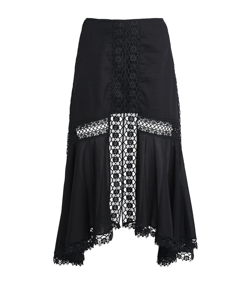 Broderie-Trim Clair Midi Skirt