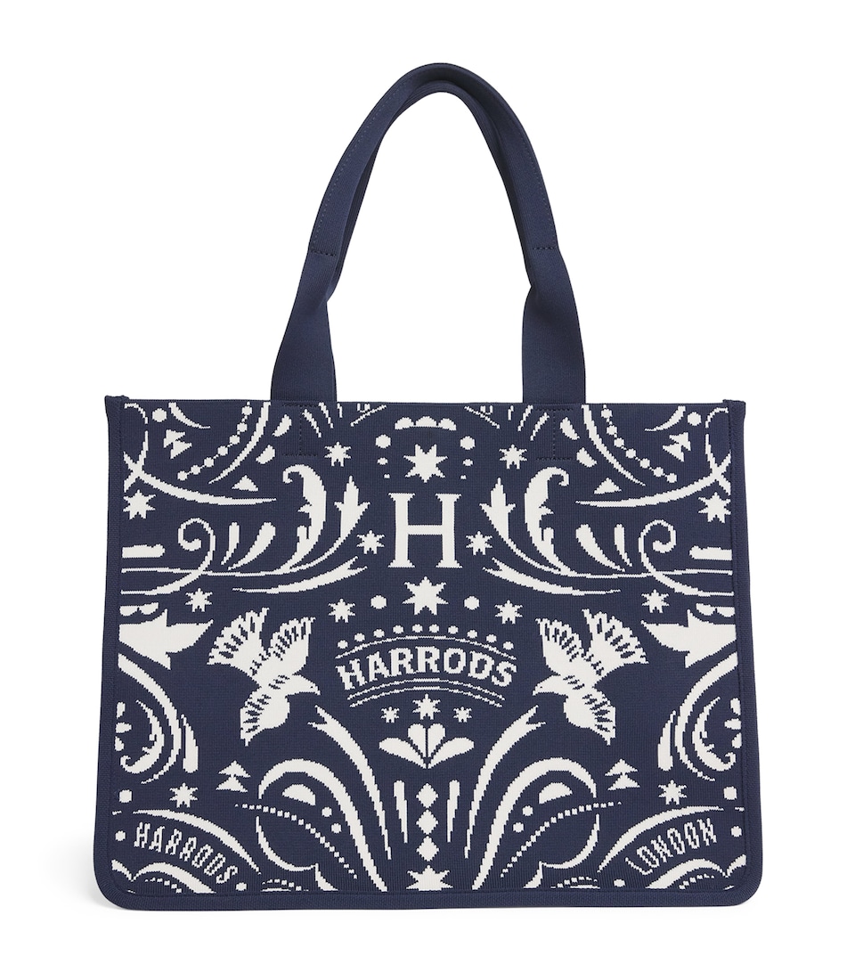 Harrods Medium Knights of Brompton Tote Bag Multi Print