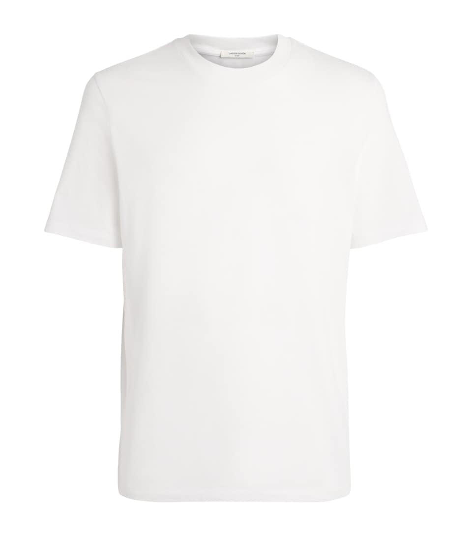 Jacob Cohën Mens Cotton Emblem Logo T-Shirt Optical White