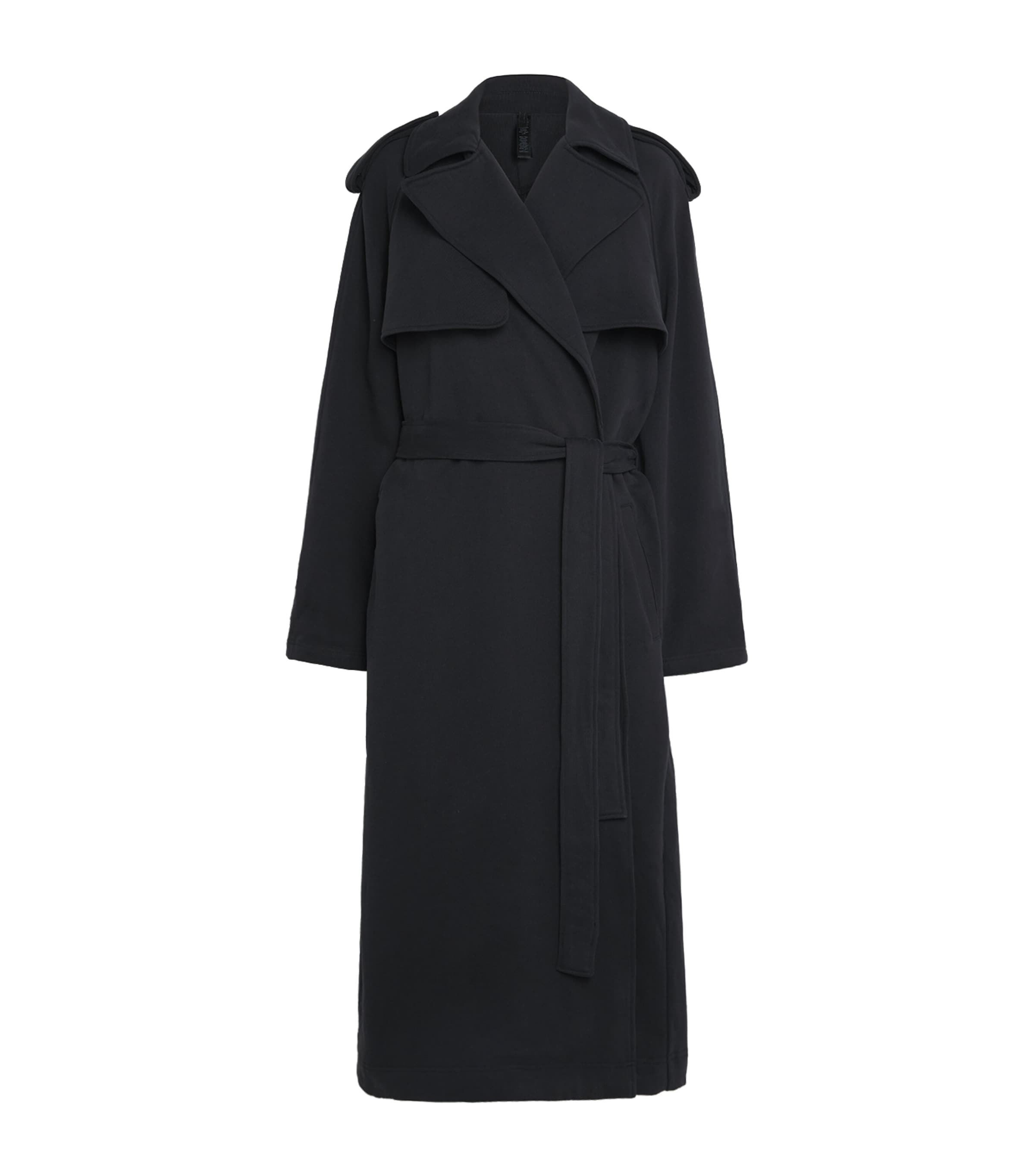Cotton Fleece Boyfriend Trench Coat