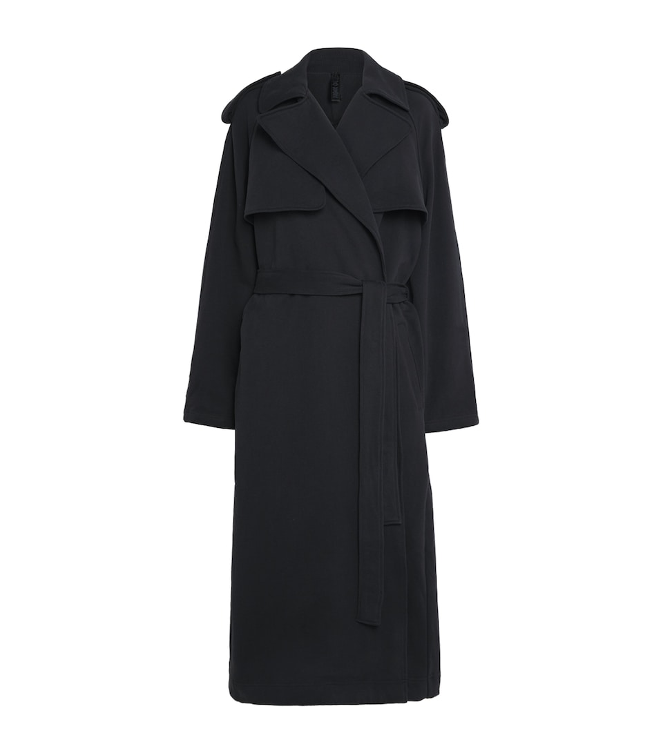 Cotton Fleece Boyfriend Trench Coat