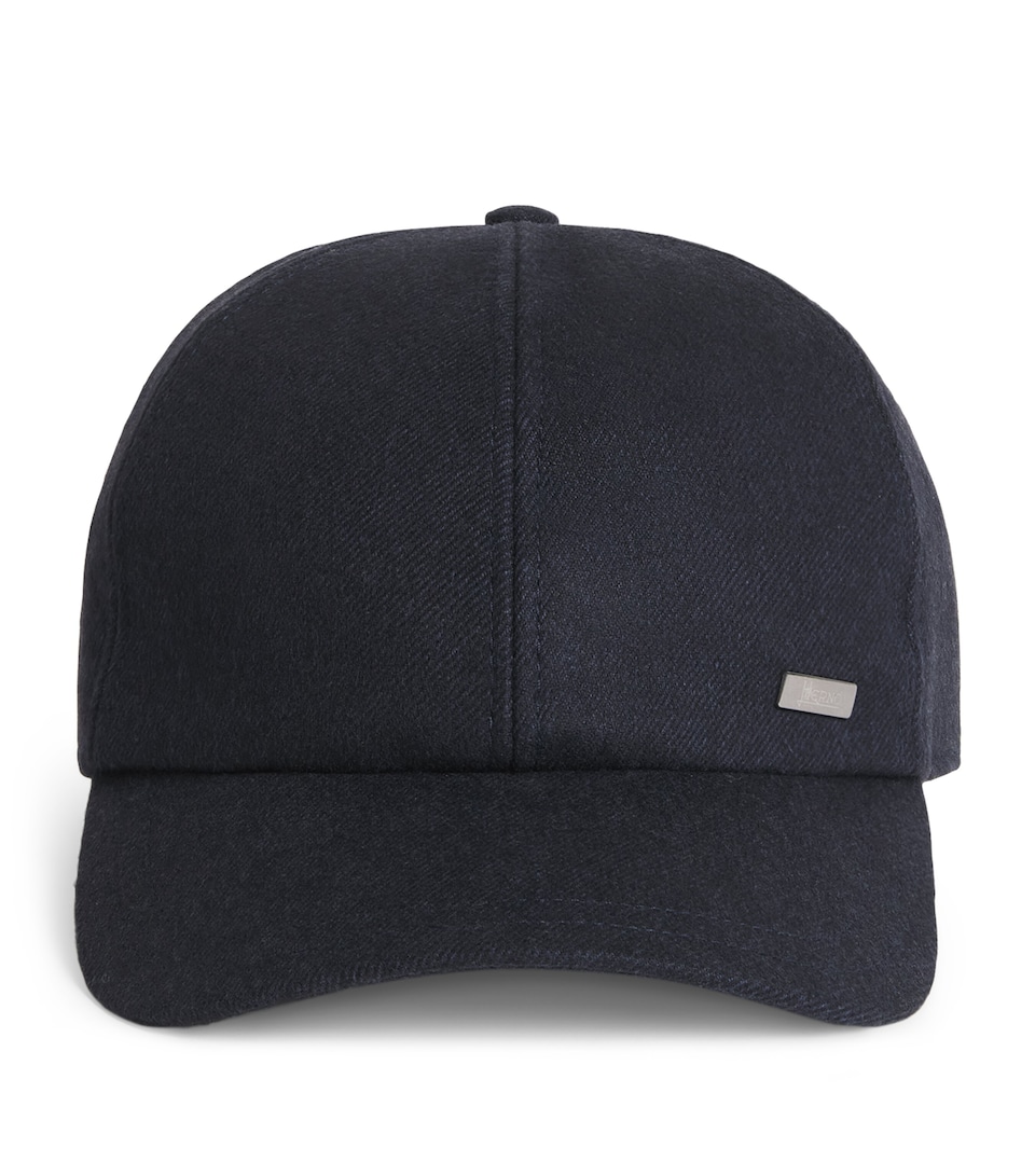 Herno Cashmere-Silk Baseball Cap Blue