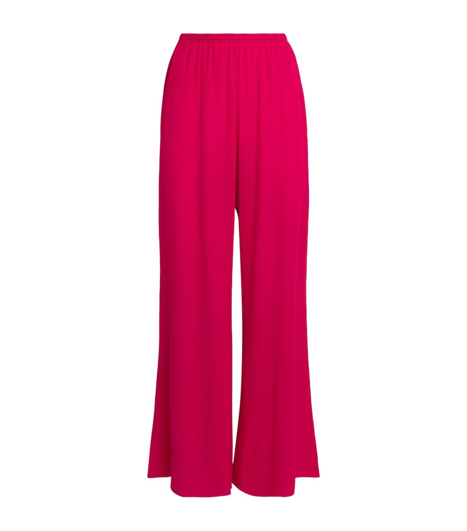 AWAY THAT DAY Womens St Barts Wide-Leg Trousers Rspbrry Crnkl Linen
