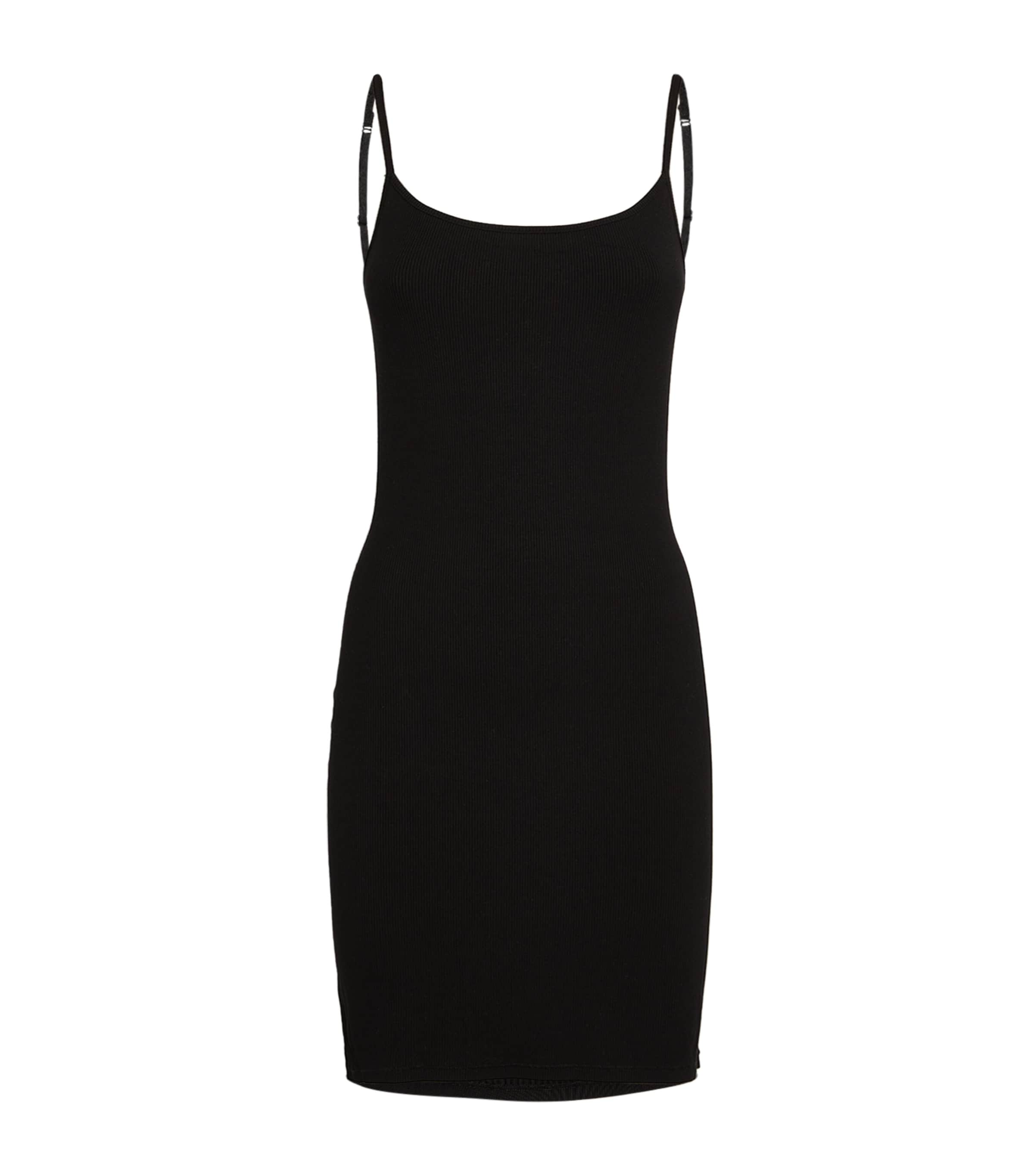 Skims Womens Soft Lounge Slip Mini Dress Onyx