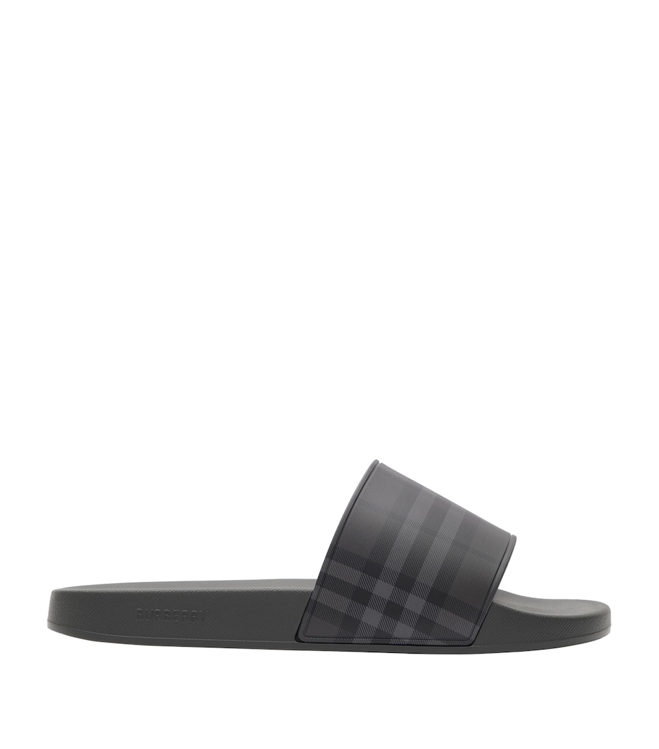 Burberry Check Slides Iron Grey Ip Check