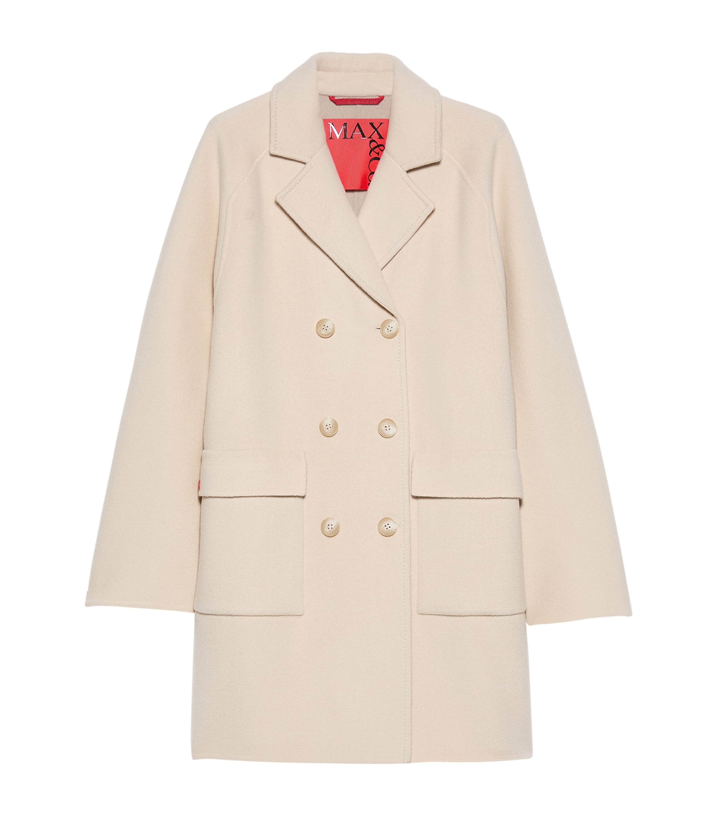 MAX&Co. Womens Virgin Wool Coat Milk