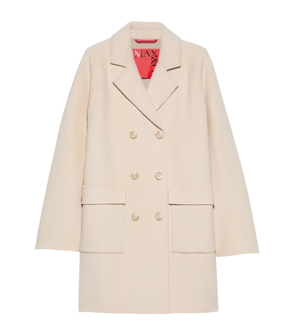 MAX&Co. Womens Virgin Wool Coat Milk