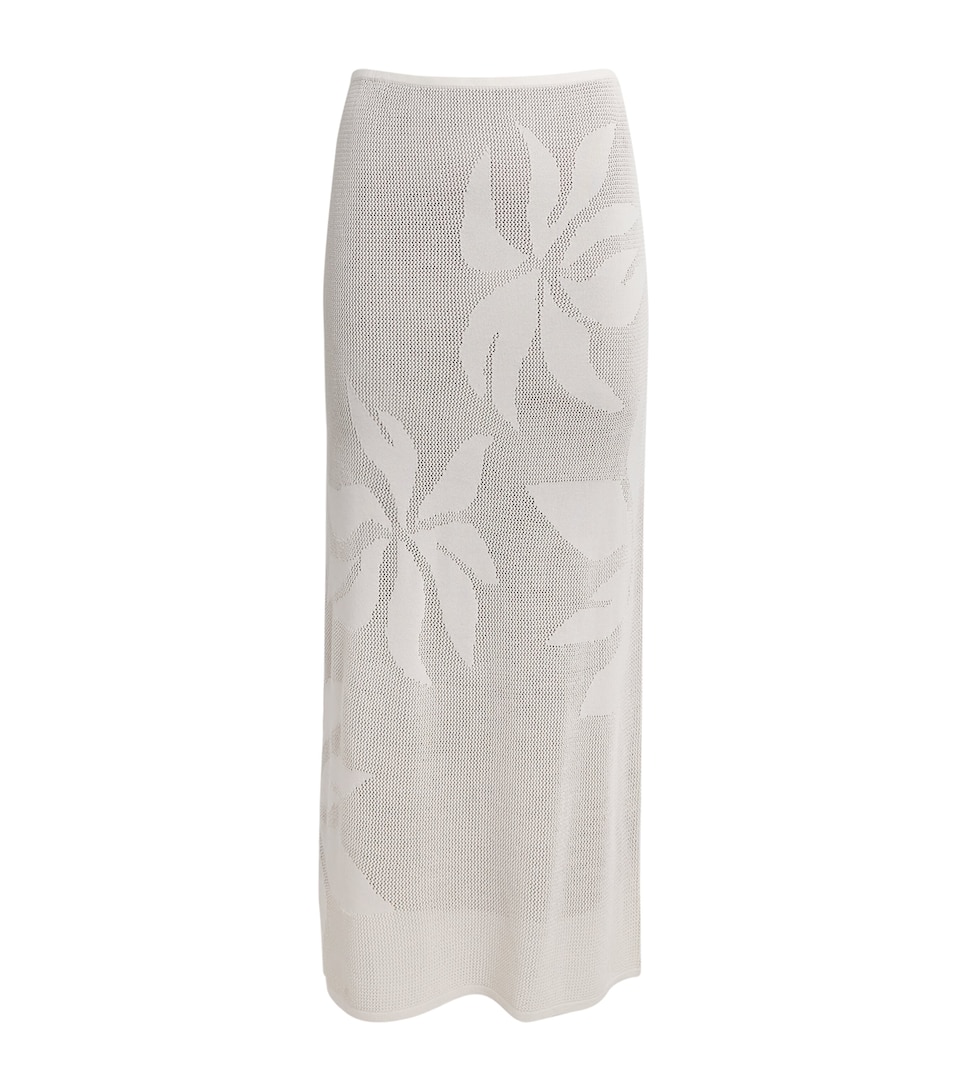 SIR. Womens Knitted Solange Midi Skirt Natural