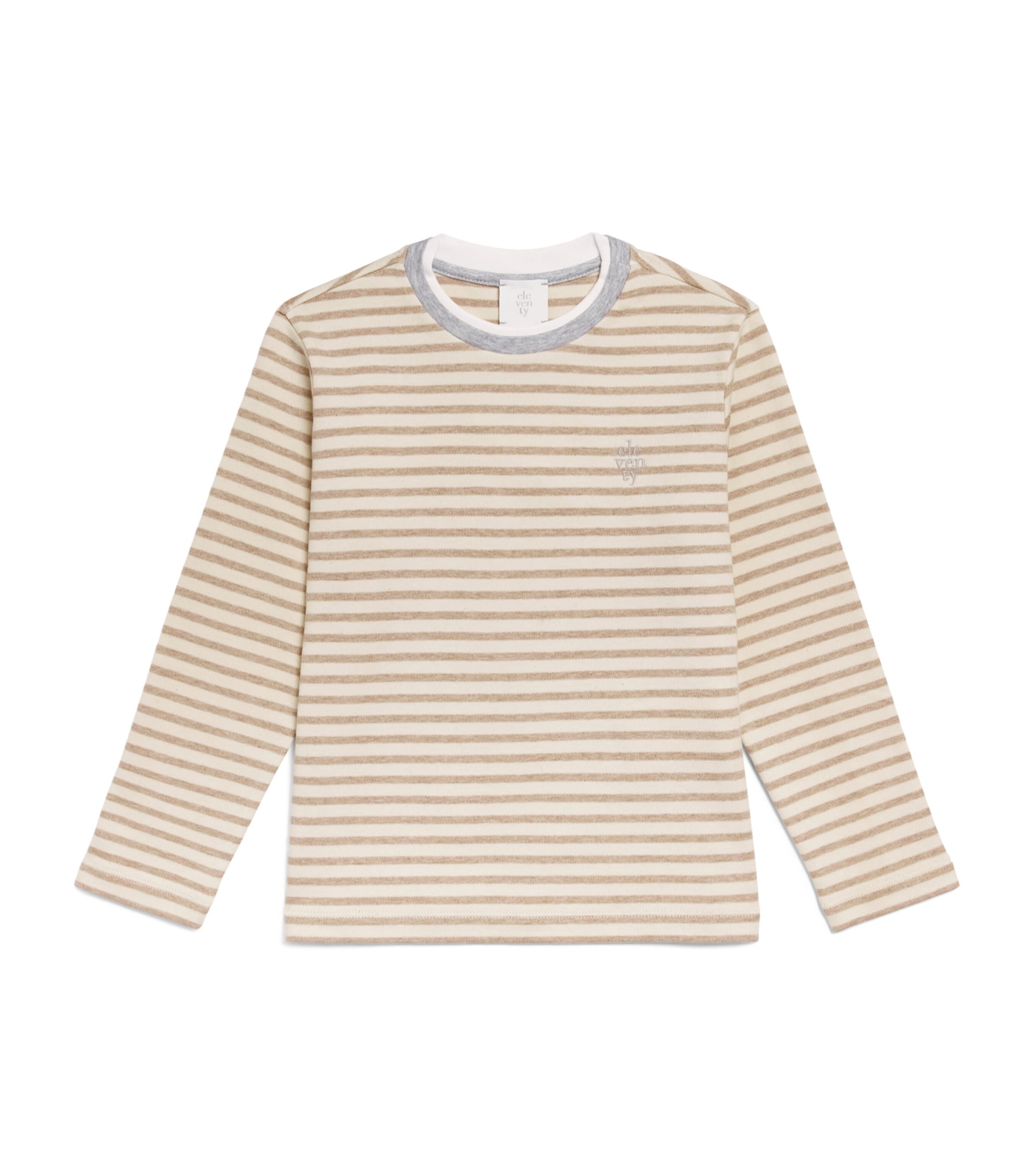 Eleventy Kids Cotton Stripe Long-Sleeve T-Shirt (2-16 Years) Ivory/beige