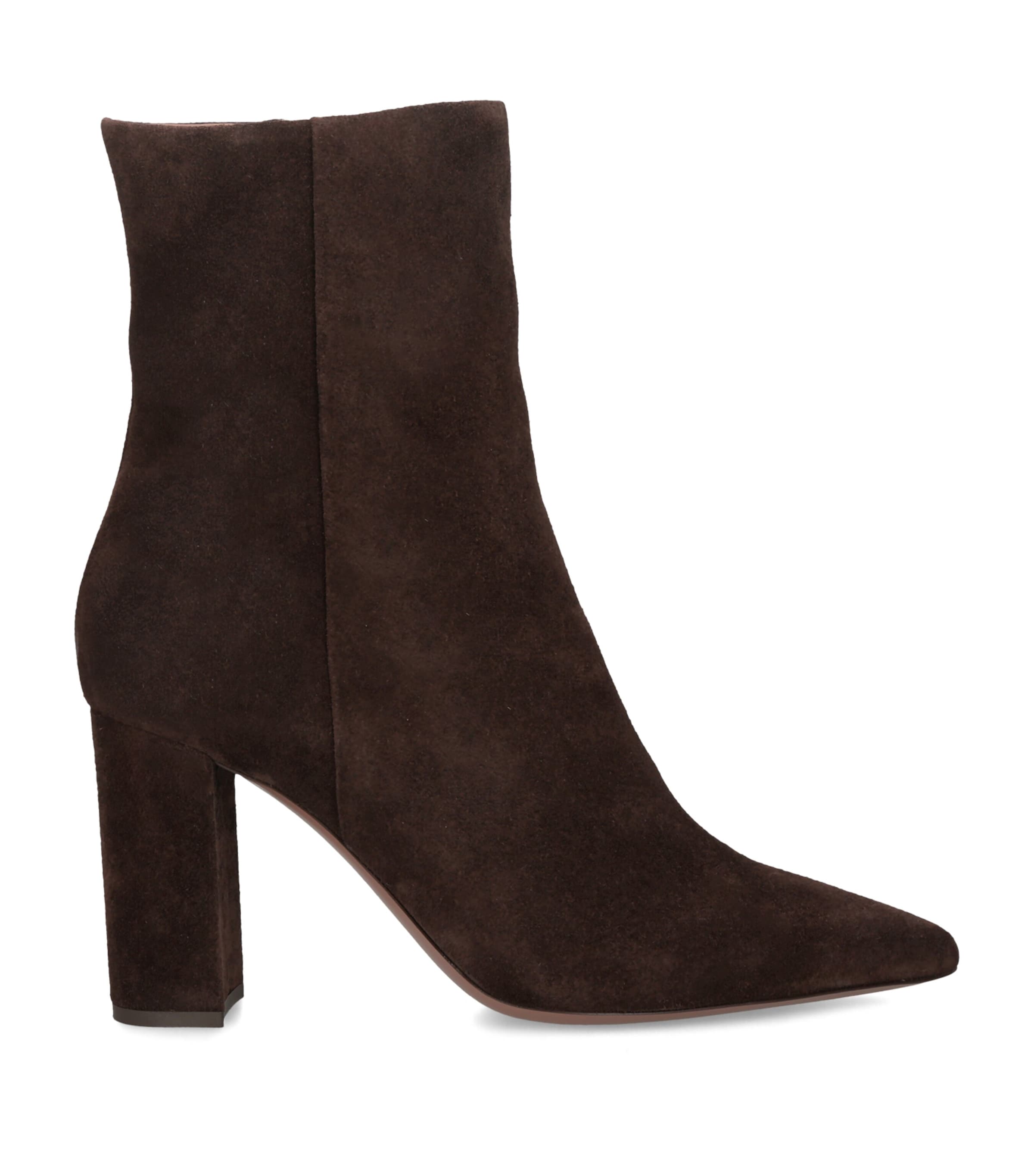 Paris Texas Suede Anja Ankle Boots 85 Dark Brown