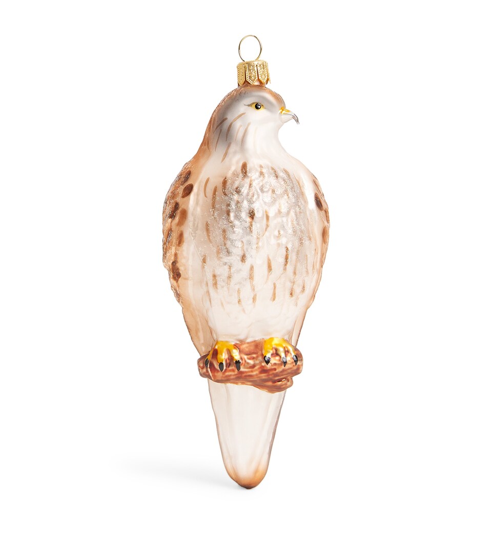 Glass Falcon Christmas Ornament