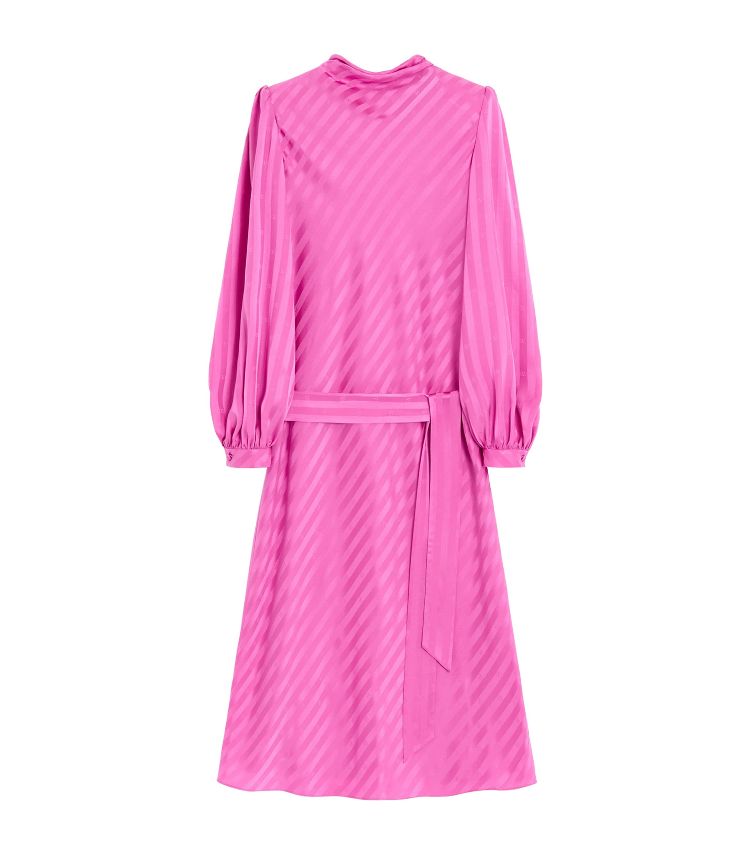 Valentino Womens Silk Jacquard Stripe Midi Dress
