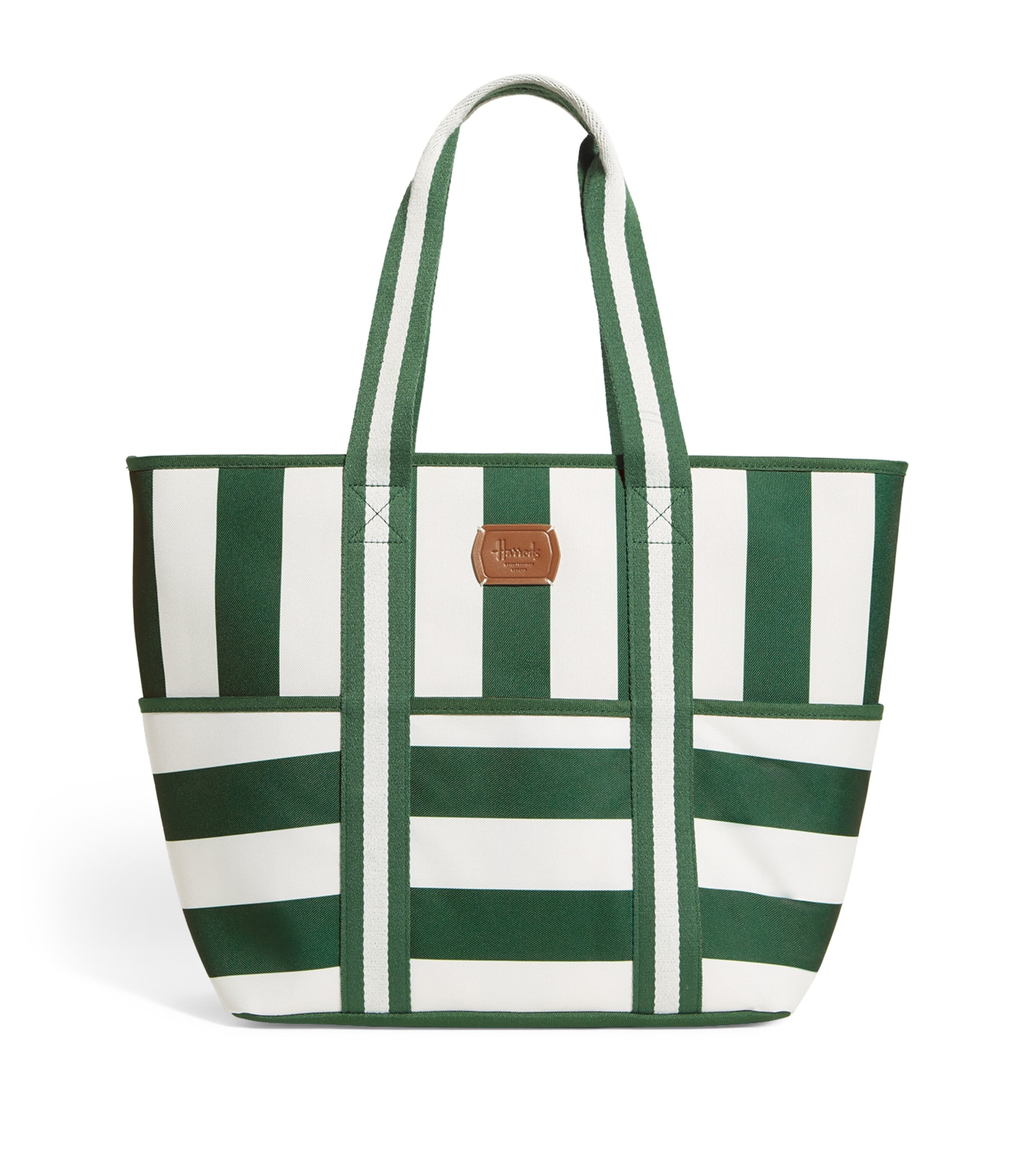 Harrods Striped Cooler Tote Bag Harrods Green