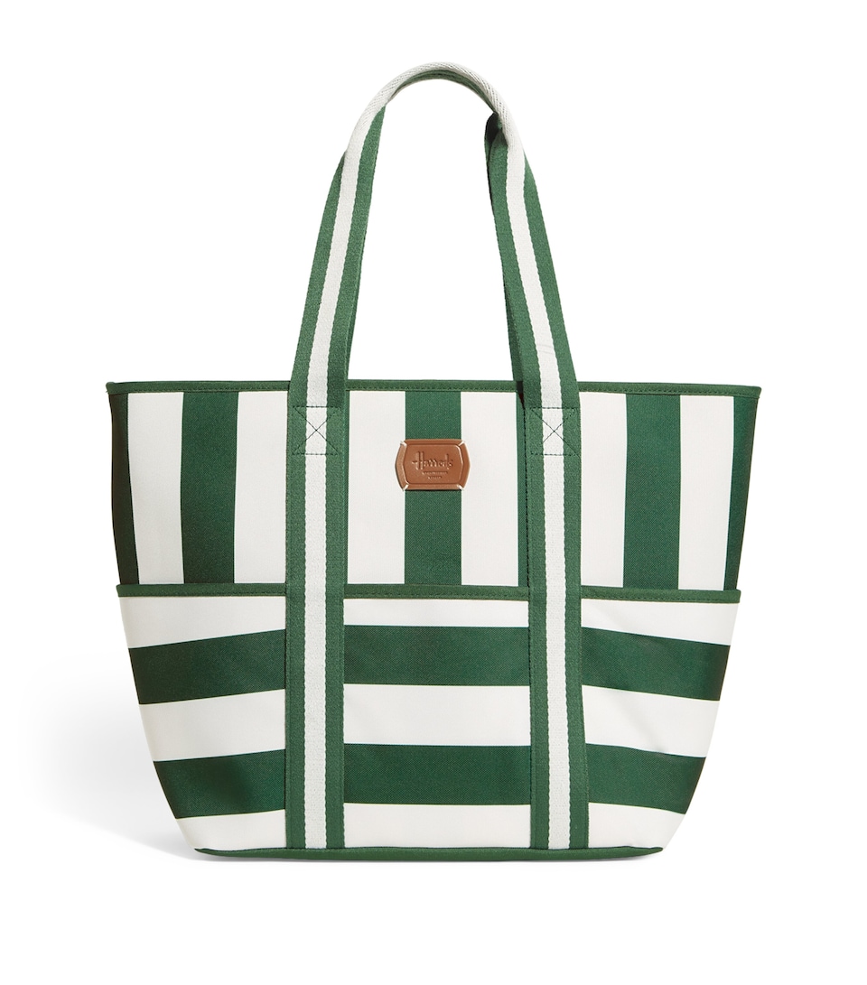 Harrods Striped Cooler Tote Bag Harrods Green