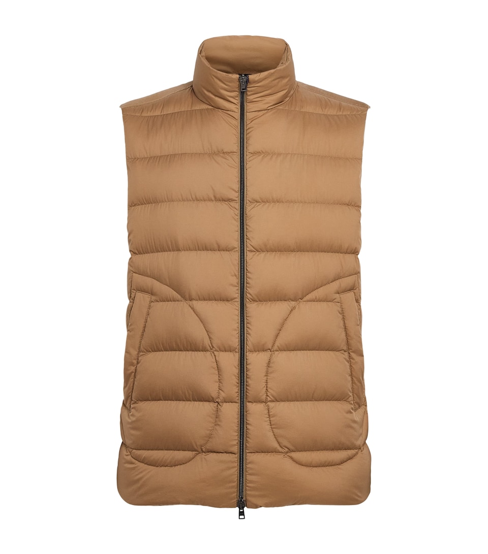 Herno Mens Down Quilted Gilet Cammello