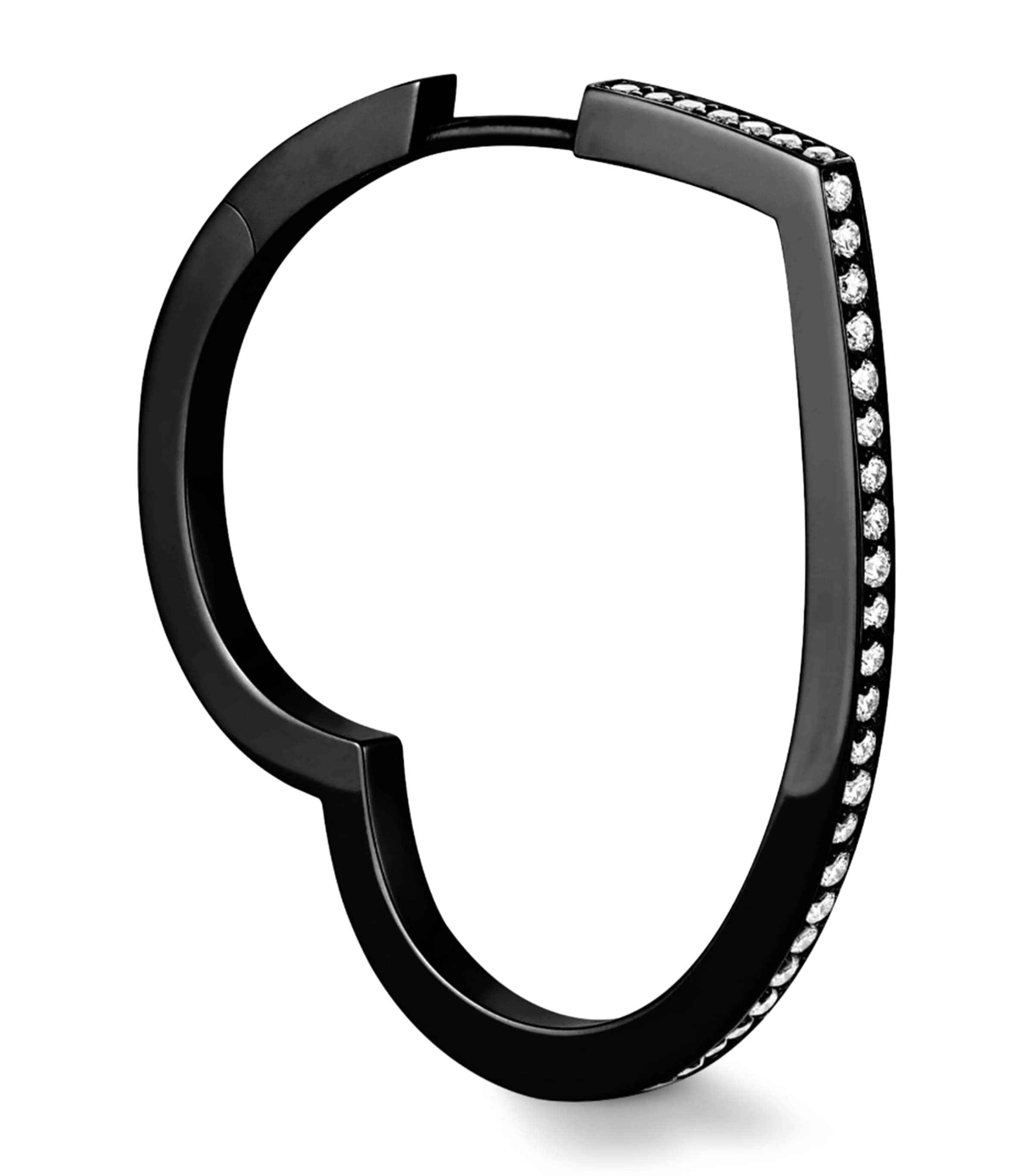 Repossi Black Gold and Diamond Antifer Single Hoop Earring Black Gold