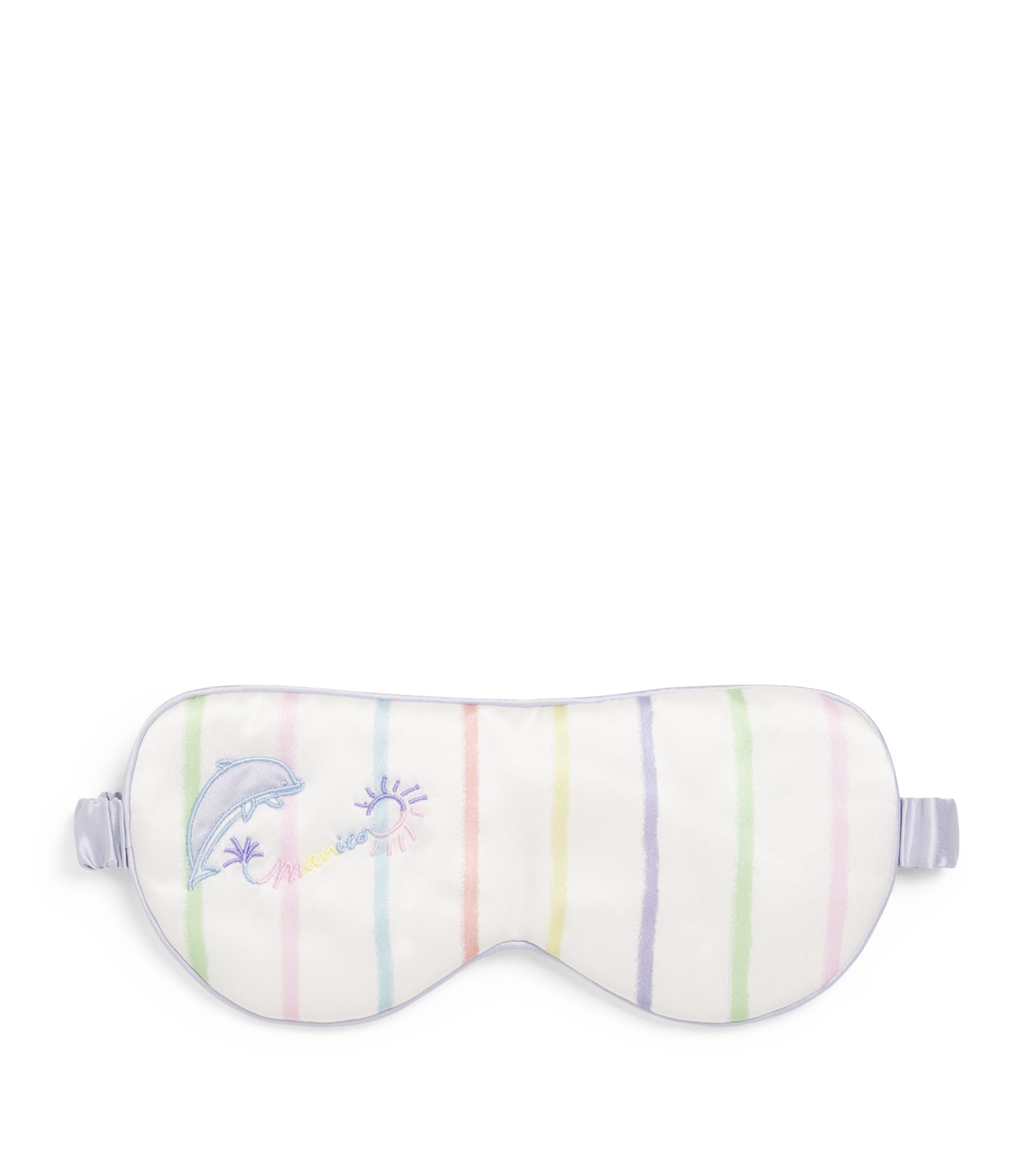 Silk-Blend Ocean Stripe Eye Mask