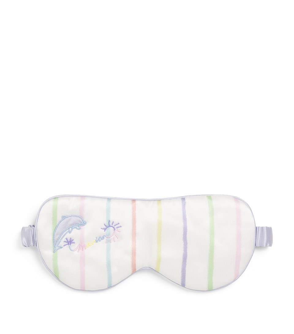 Silk-Blend Ocean Stripe Eye Mask