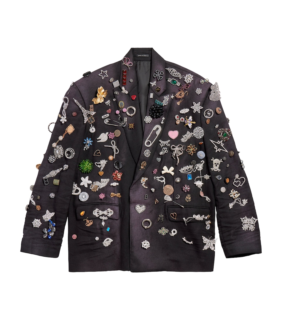 Wool Brooches Tailored Jacket