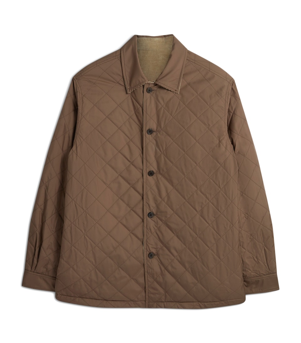 Cotton-Cashmere Corduroy Reversible Overshirt