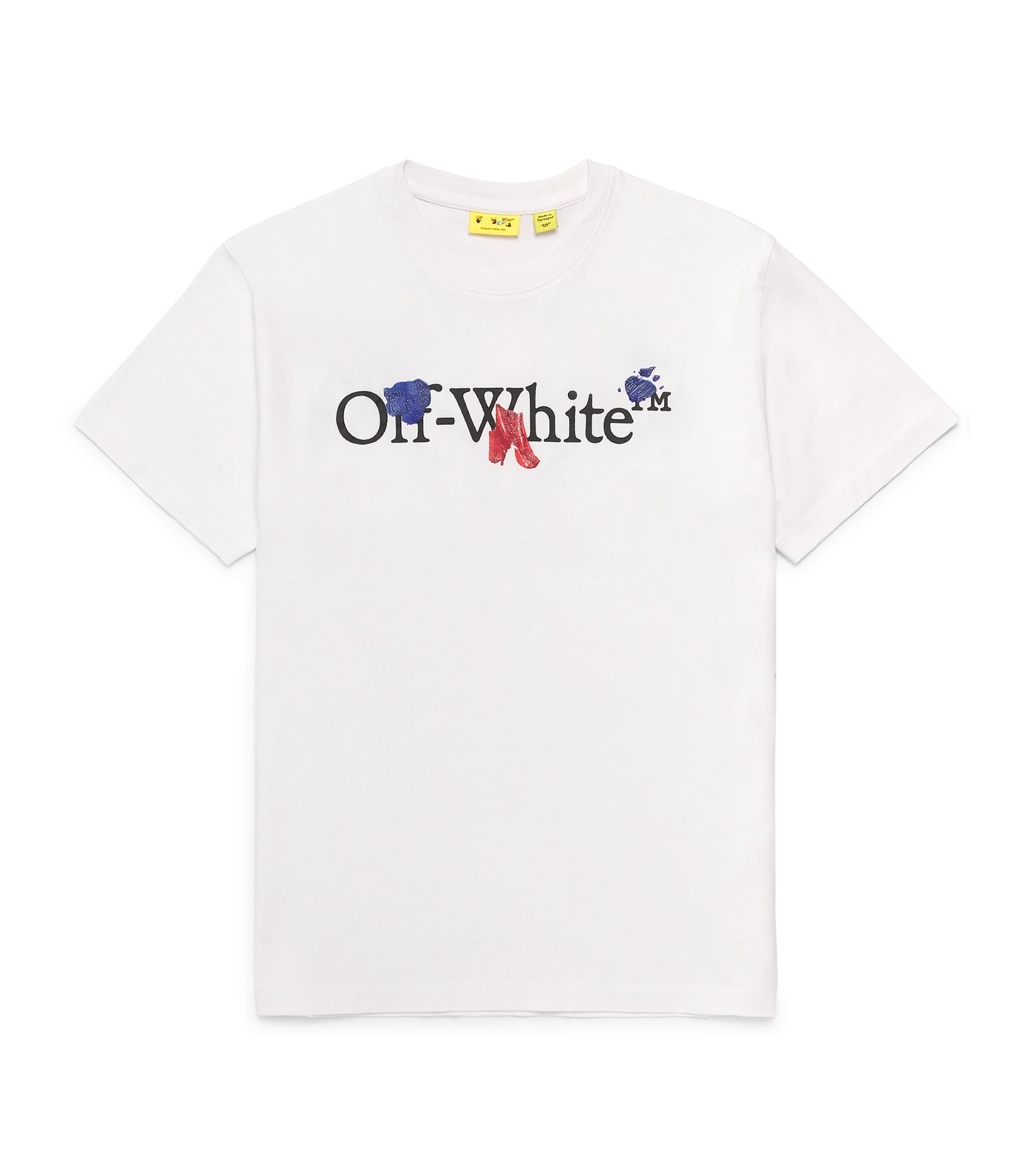 Off-White Kids Cotton Paint Splash Logo T-Shirt (12-16 Years) White T