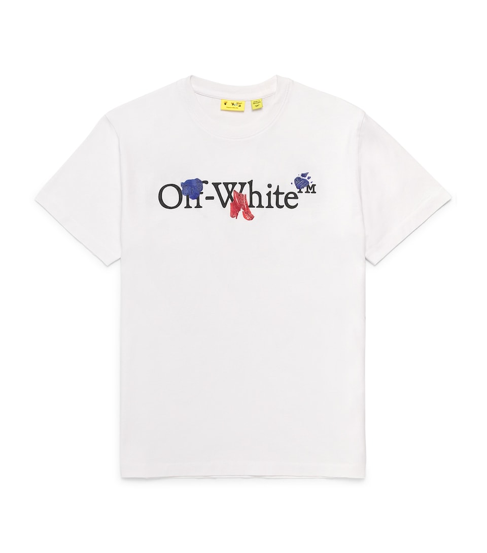 Off-White Kids Cotton Paint Splash Logo T-Shirt (12-16 Years) White T